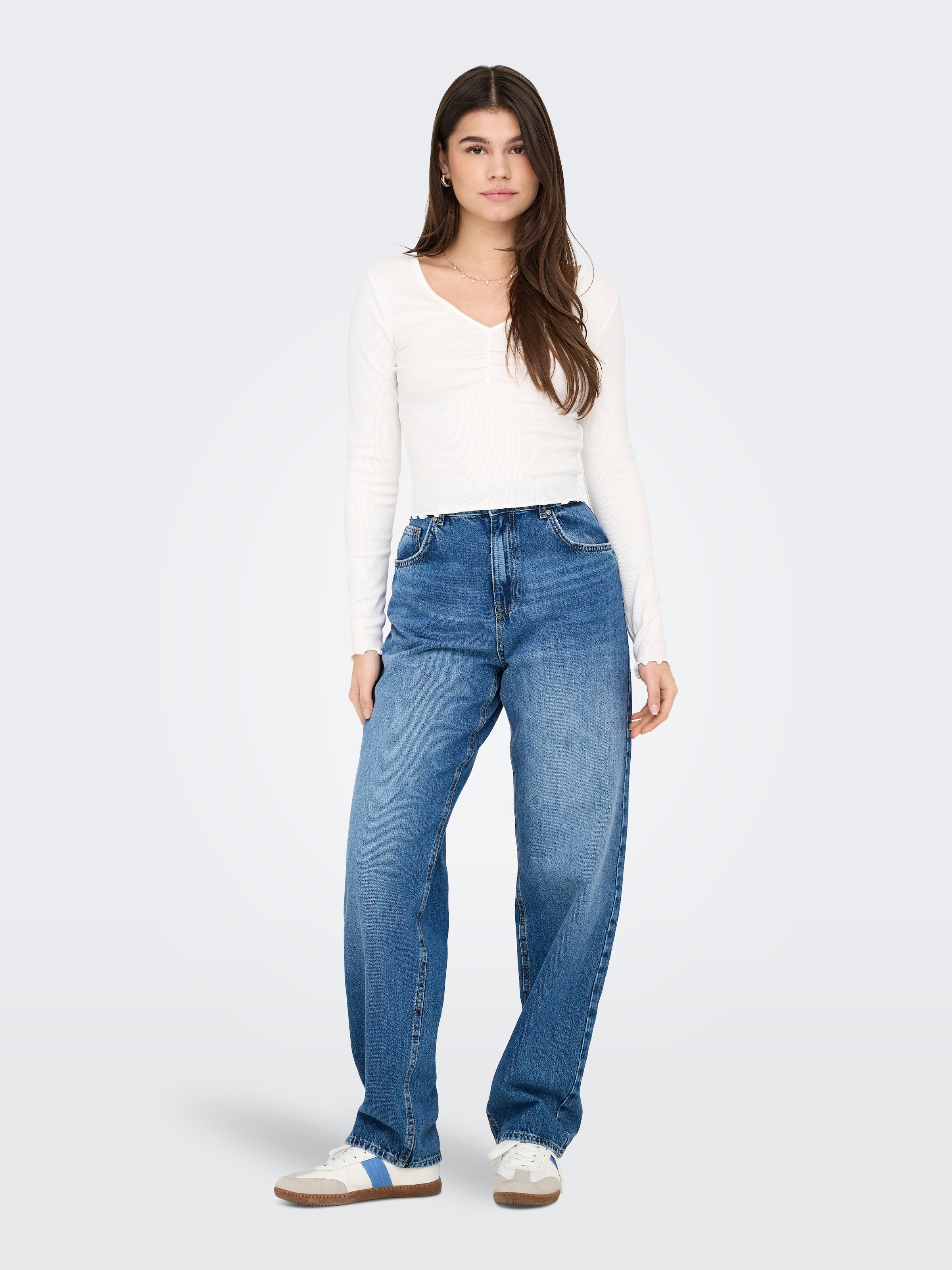 ONLY Langarmshirt »ONLBETTY L/S V-NECK TOP CC JRS«
