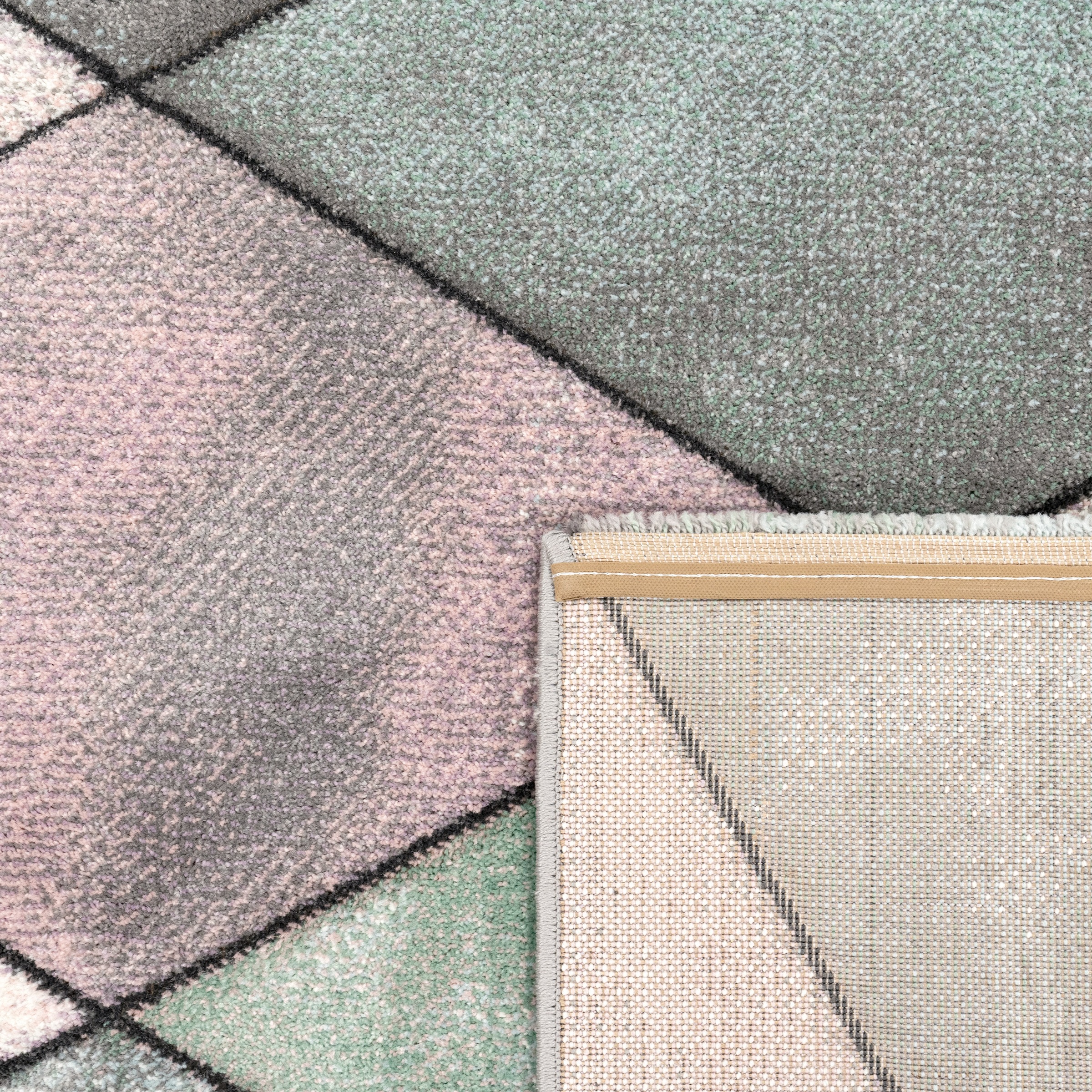 Paco Home Läufer »Lara 238«, rechteckig, 16 mm Höhe, Kurzflor, Pastell-Farben, handgefertigter Konturenschnitt