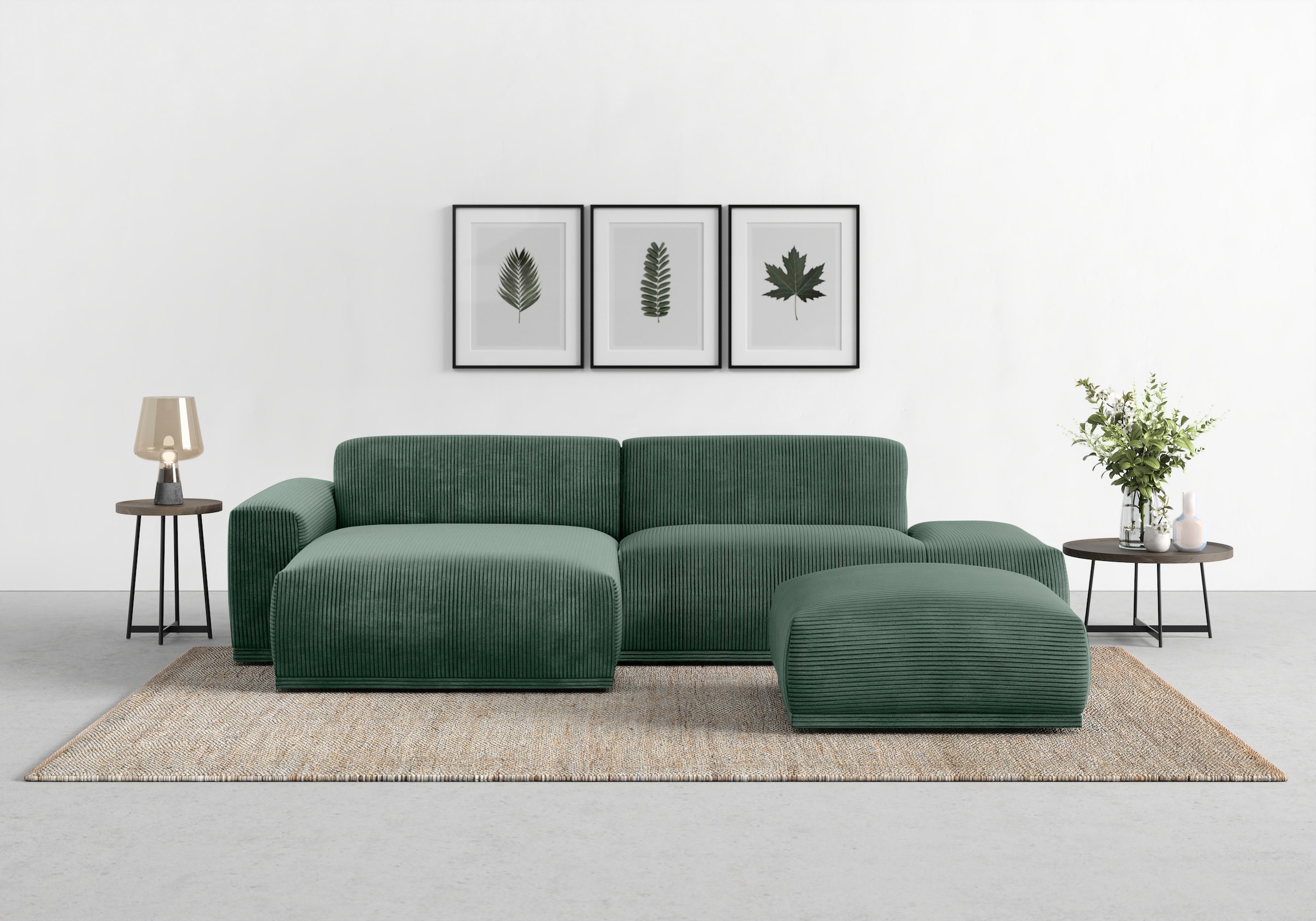 TRENDMANUFAKTUR Ecksofa »Braga, mit hochwertigem Kaltschaum, L-Form, in Cord erhältlich«, modernes Sofa, Couch mit hohem Sitzkomfort, 275/72/160 cm (B/H/T)