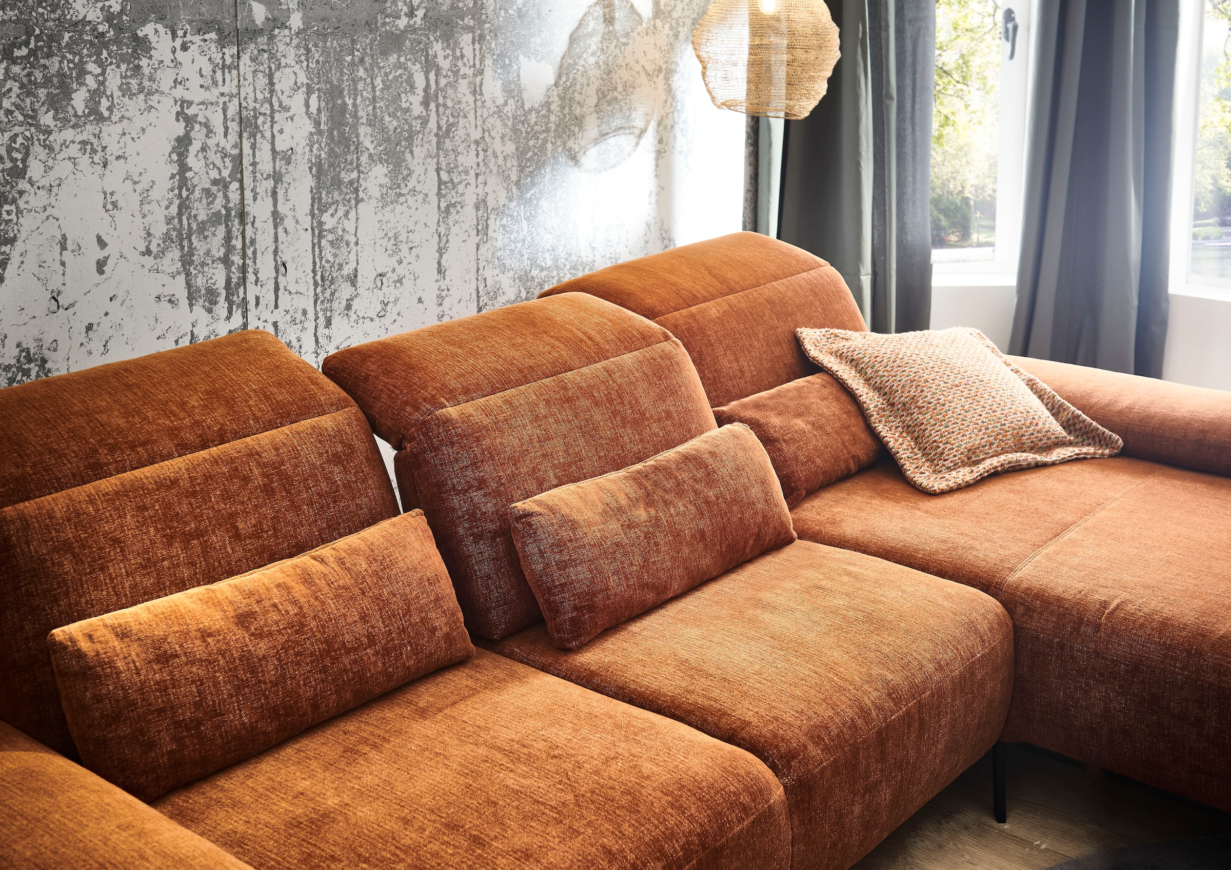 Home affaire Dekokissen »Liora, Nierenkissen groß, Breite 75 cm« passend zur Liora-Serie, extra Rückenstütze & optisches Highlight