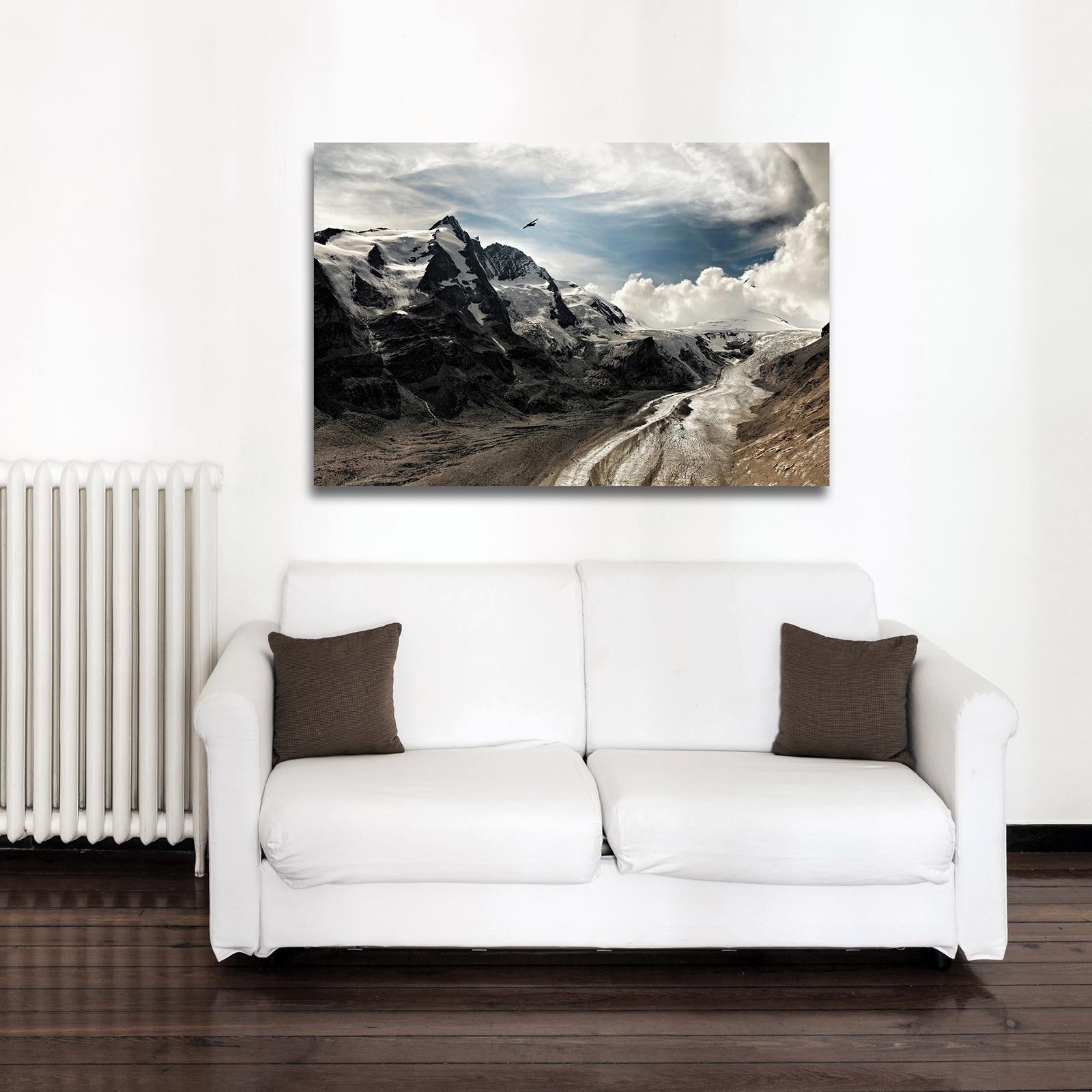 queence Leinwandbild »Berge« Berge & Alpenbilder | Berghütte | Himmel | Himmelsbilder | Natur Premium-Leinwandstoff, Handarbeit aus Deutschland