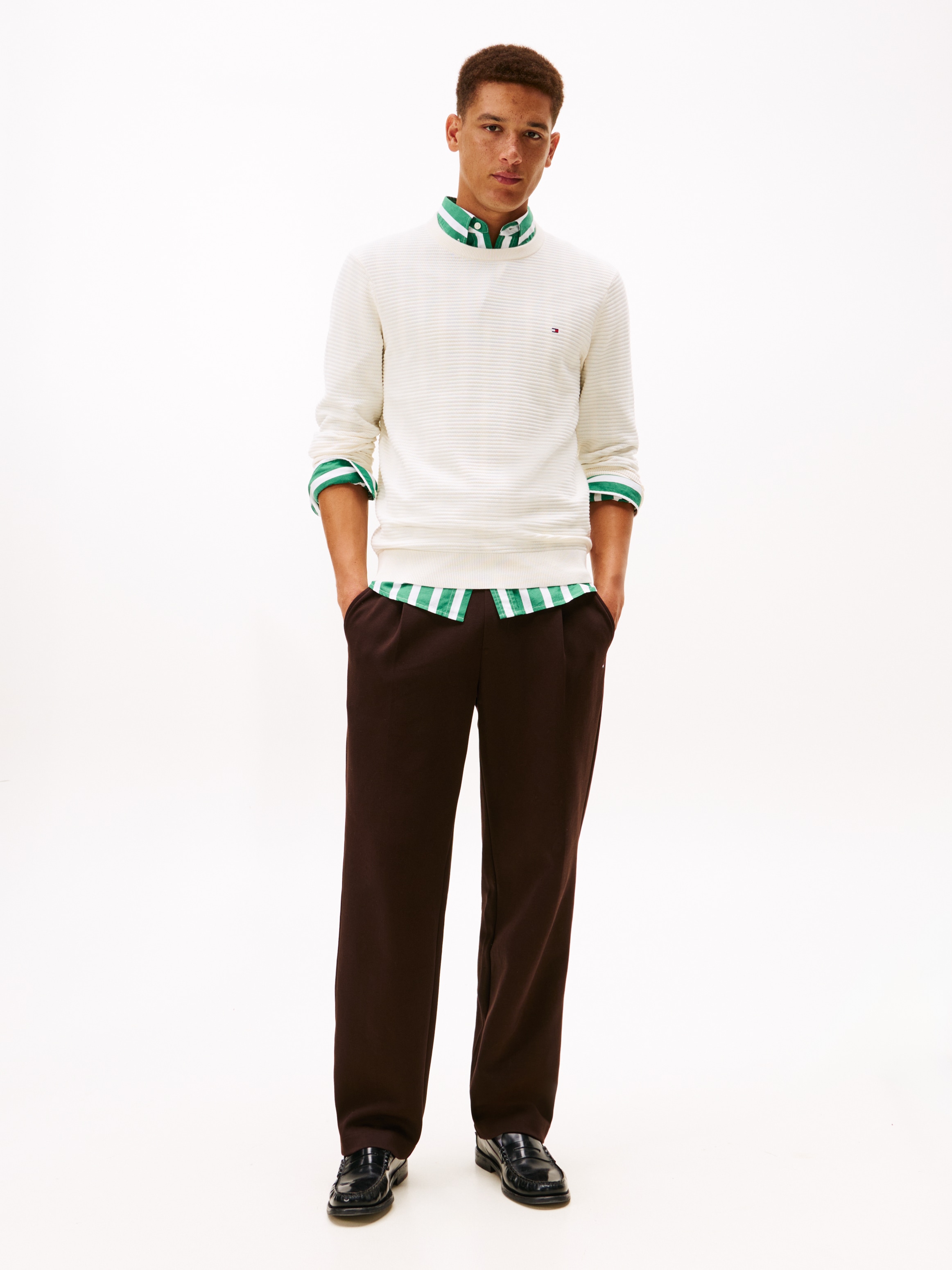 Tommy Hilfiger Rundhalspullover »SEASONAL STRUCTURE« mit Struktur, Rundhals, regular fit