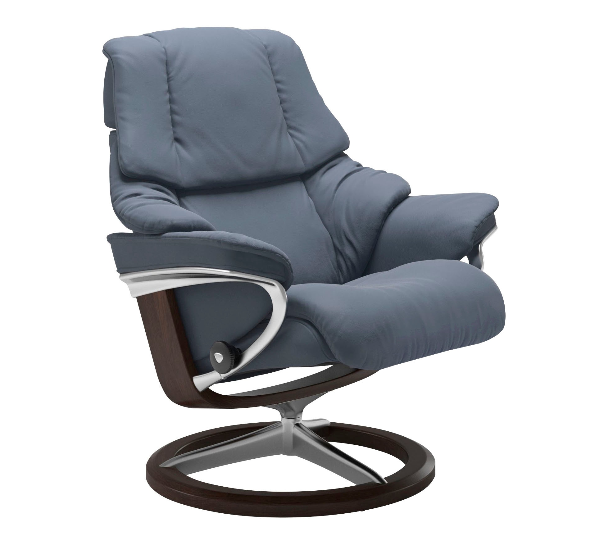 Stressless® Relaxsessel »Reno«, (Set, Relaxsessel mit Hocker), mit Hocker, mit Signature Base, Größe S, M & L, Gestell Braun
