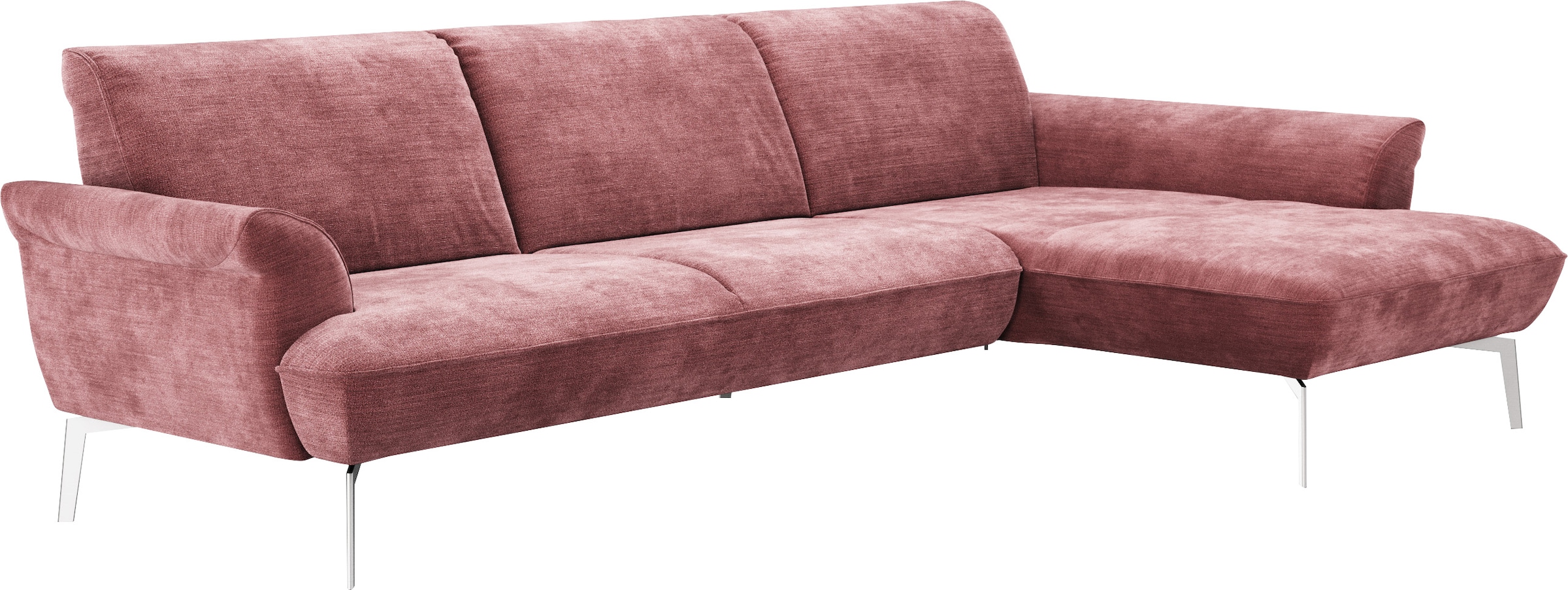 himolla Ecksofa »himolla 9900«, (mit Hocker), Recamiere rechts o. links, Füße Aluminium, mit Hocker