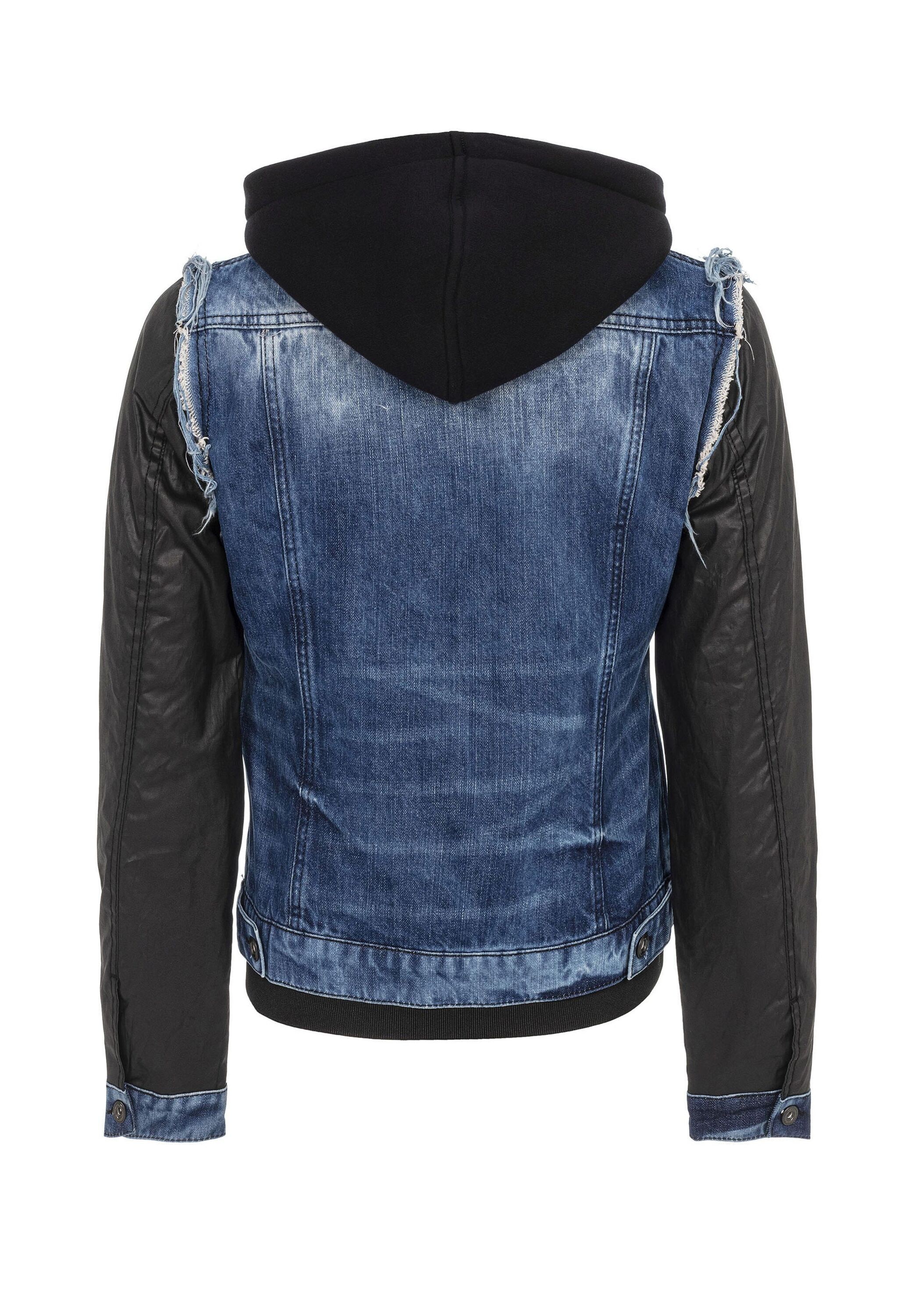 Cipo & Baxx Jeansjacke »Cipo & Baxx Jacke« mit Kapuze Mit durchgehendem Reißverschluss, WJ184