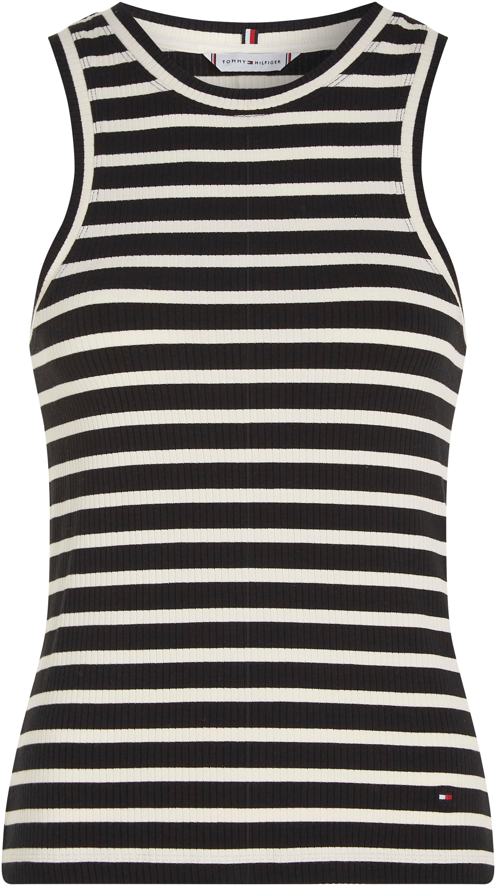 Tommy Hilfiger Tanktop »SLIM 5X2 RIB STRIPE TANK NS«, mit Logostickerei