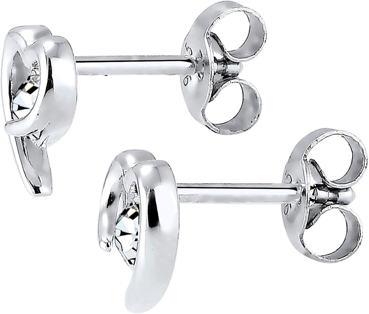 Elli Paar Ohrstecker »Schmuck Geschenk Silber 925 Ohrringe Herz, 0306241016«, mit Glasstein