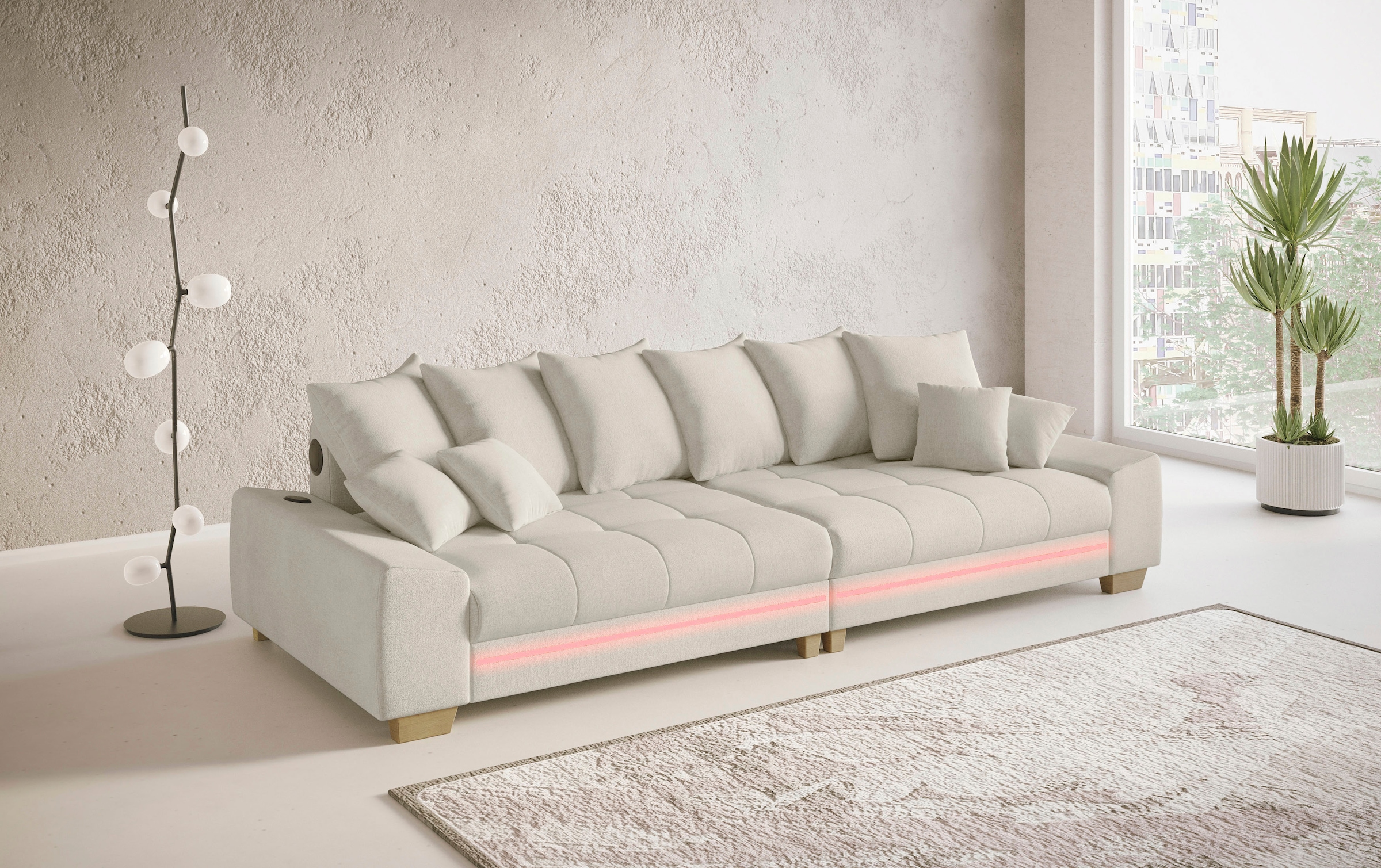 Mr. Couch Big-Sofa »Nikita II«, mit RGB-LED, Bluetooth-Soundsystem, Kaltschaum