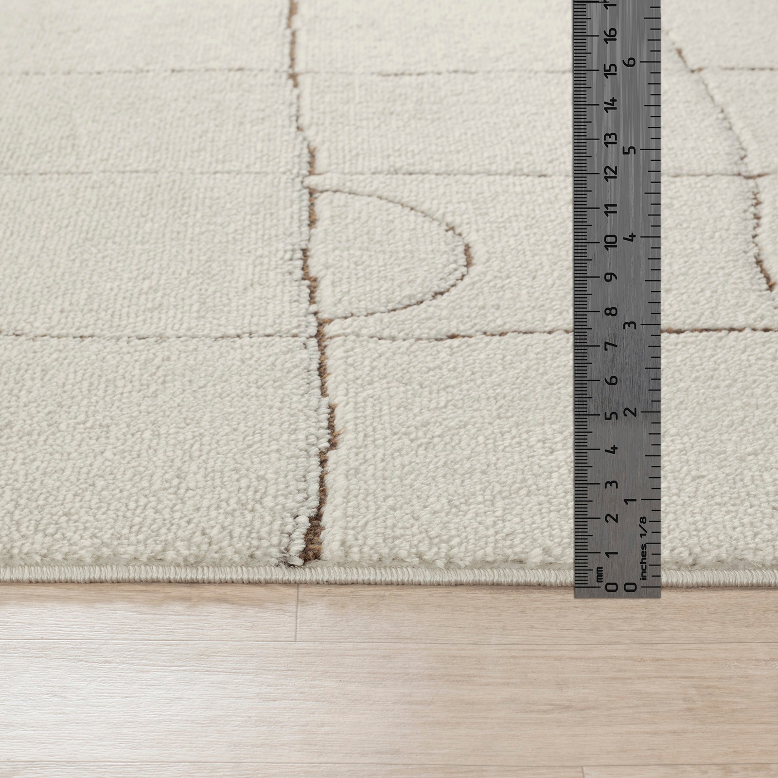 Livabliss Teppich »INCHON« rechteckig 14 mm Höhe Skandinavischer Teppich mit Karomuster, Kurzflor Wohnzimmerteppich