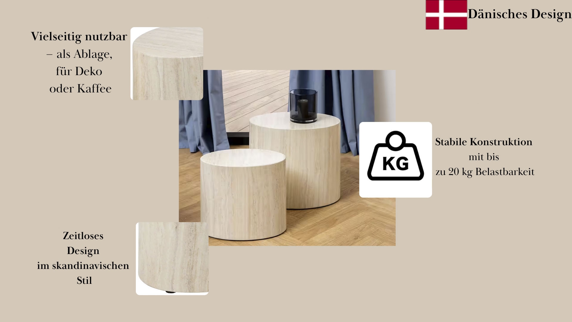ACTONA GROUP Couchtisch »Mice Anstelltisch, Sofatisch, TOPSELLER!«, (Couchtisch, Beistelltisch), Beistelltisch, moderne ovale Form (Set, 2 st). in verschiedenen Farben