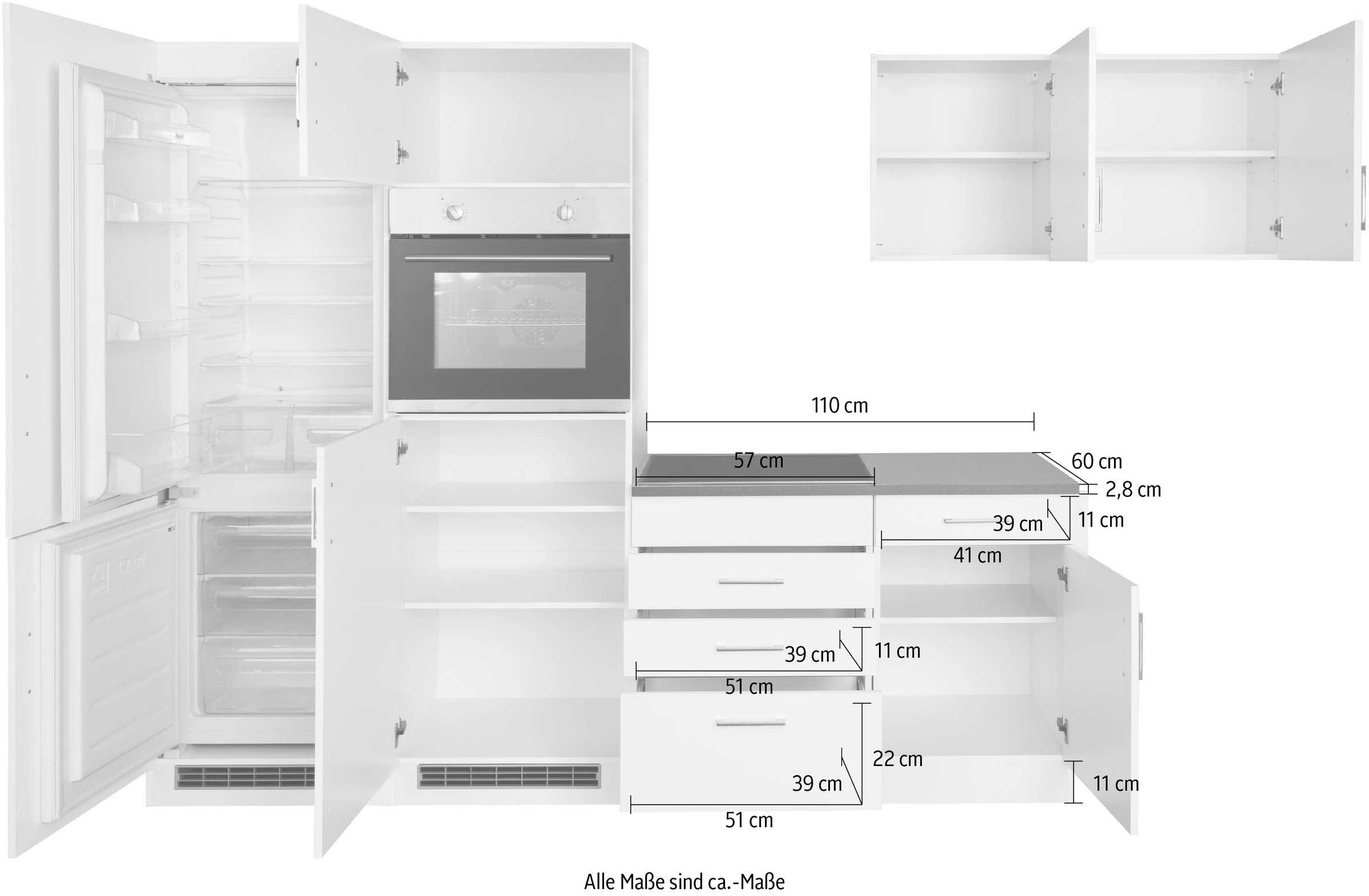KOCHSTATION Küchenzeile »KS-Paris – Küchen mit einzigartigen Fotomotiven auf den Fronten« ohne E-Geräte, Stellbreite 290/220 cm