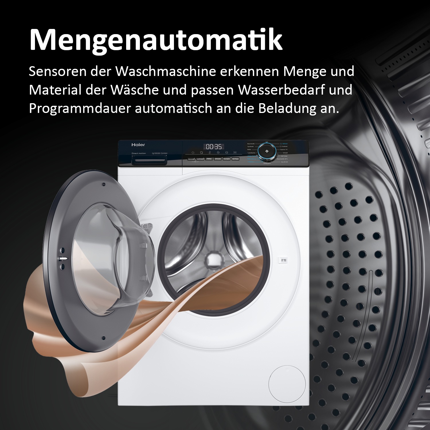 Haier Waschtrockner »HWD80-B14939«, I-PRO SERIE 3, Refresh Dampf-Funktion