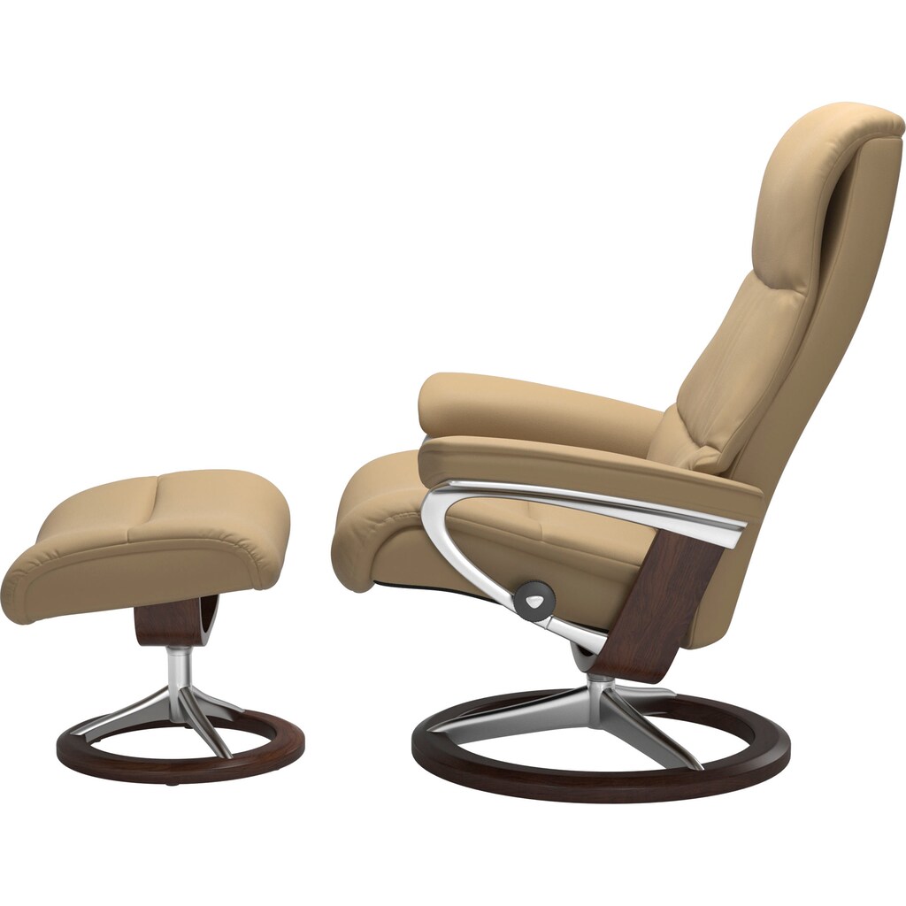 Stressless® Relaxsessel »View«, (Set, Relaxsessel mit Hocker), mit Signature Base, Größe L,Gestell Braun