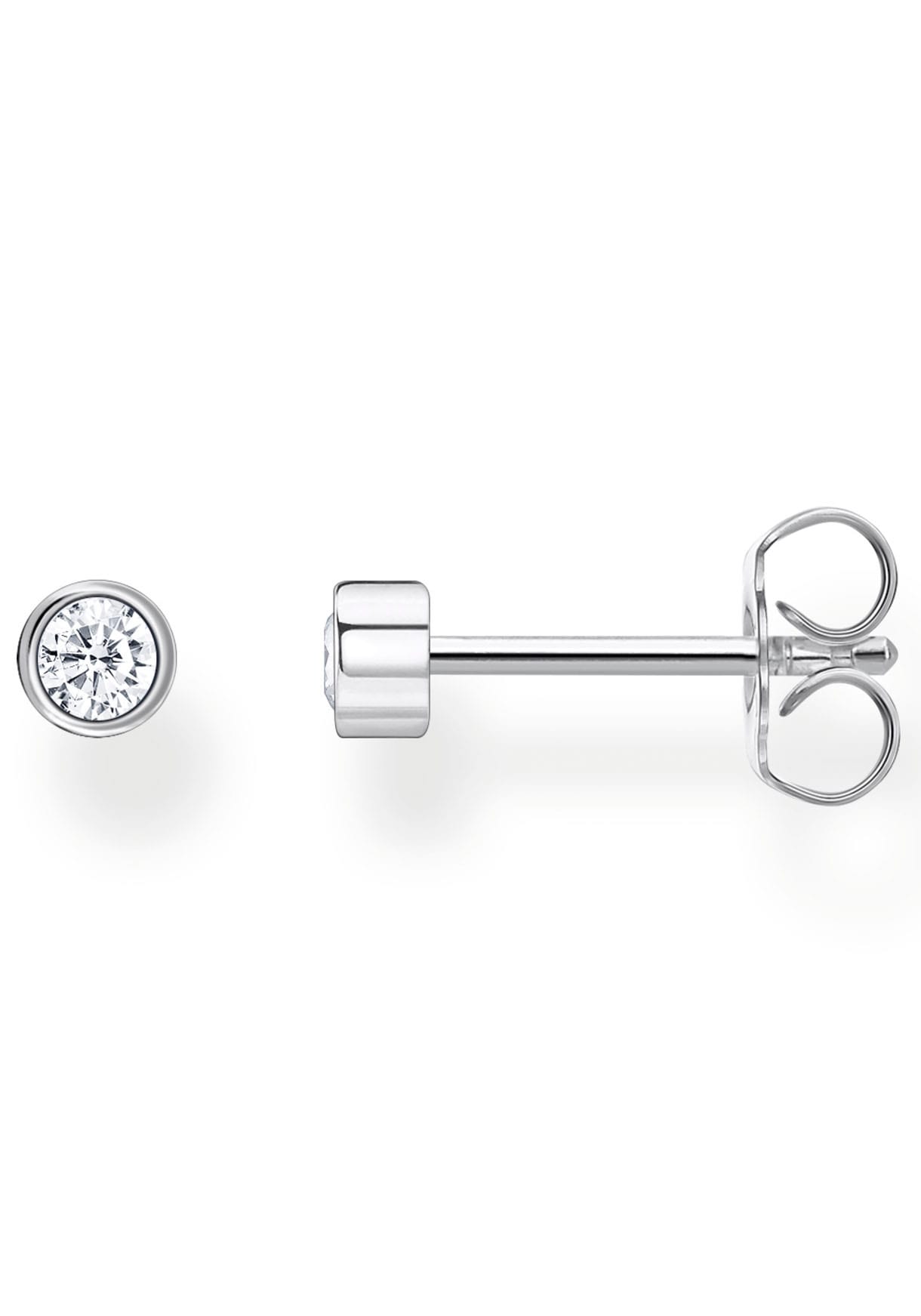 THOMAS SABO Single-Ohrstecker »weißer Stein gold, weißer Stein silber, H2136-051-14, H2136-414-14«, mit Zirkonia (synth.)