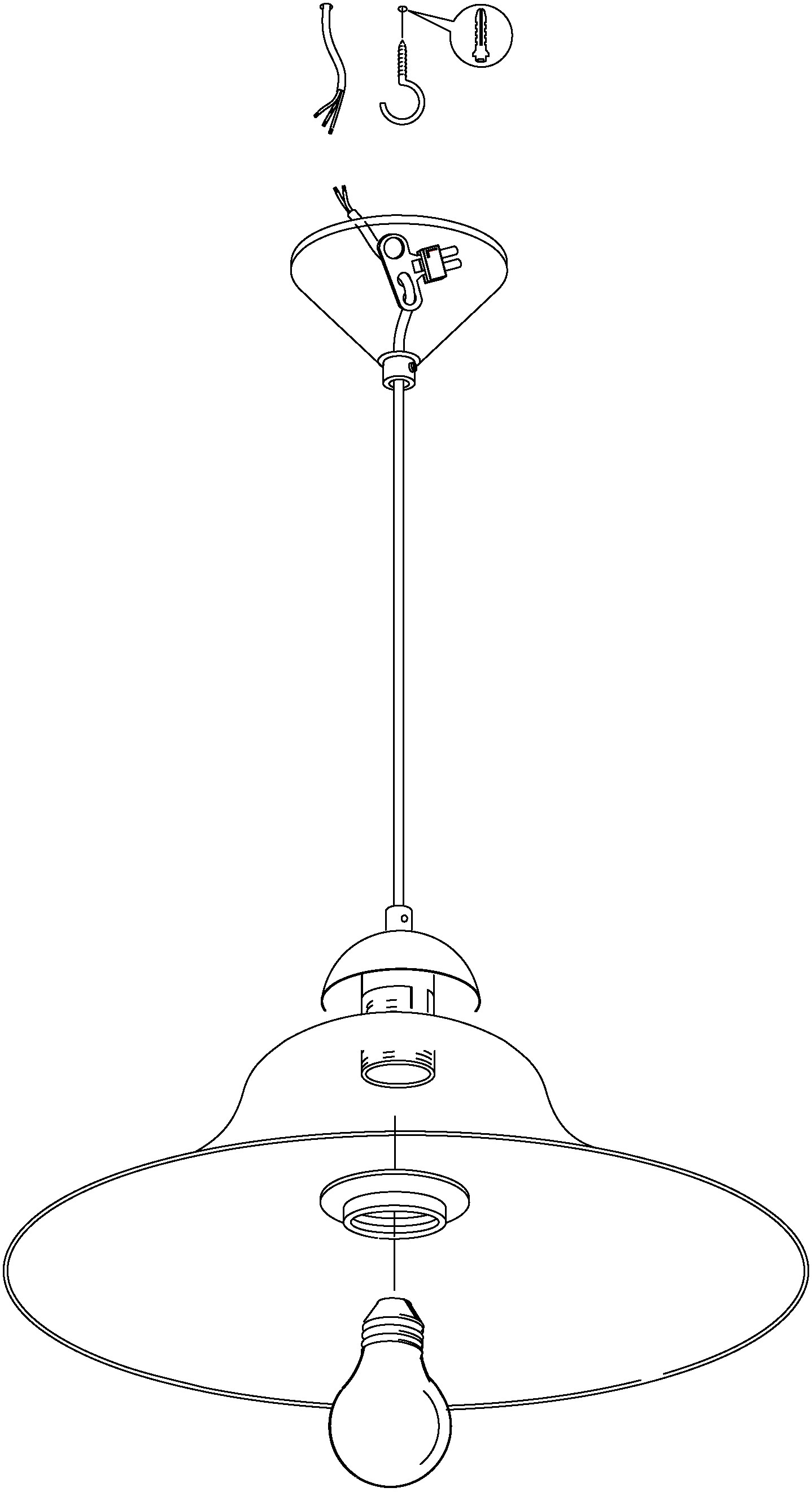 EGLO Pendelleuchte »ALBANY«, 1 flammig, Leuchtmittel E27 | ohne Leuchtmittel, weiß / Ø35 x H110 cm / exk. 1 x E27 (je max. 60W) / Esstisch / Küche