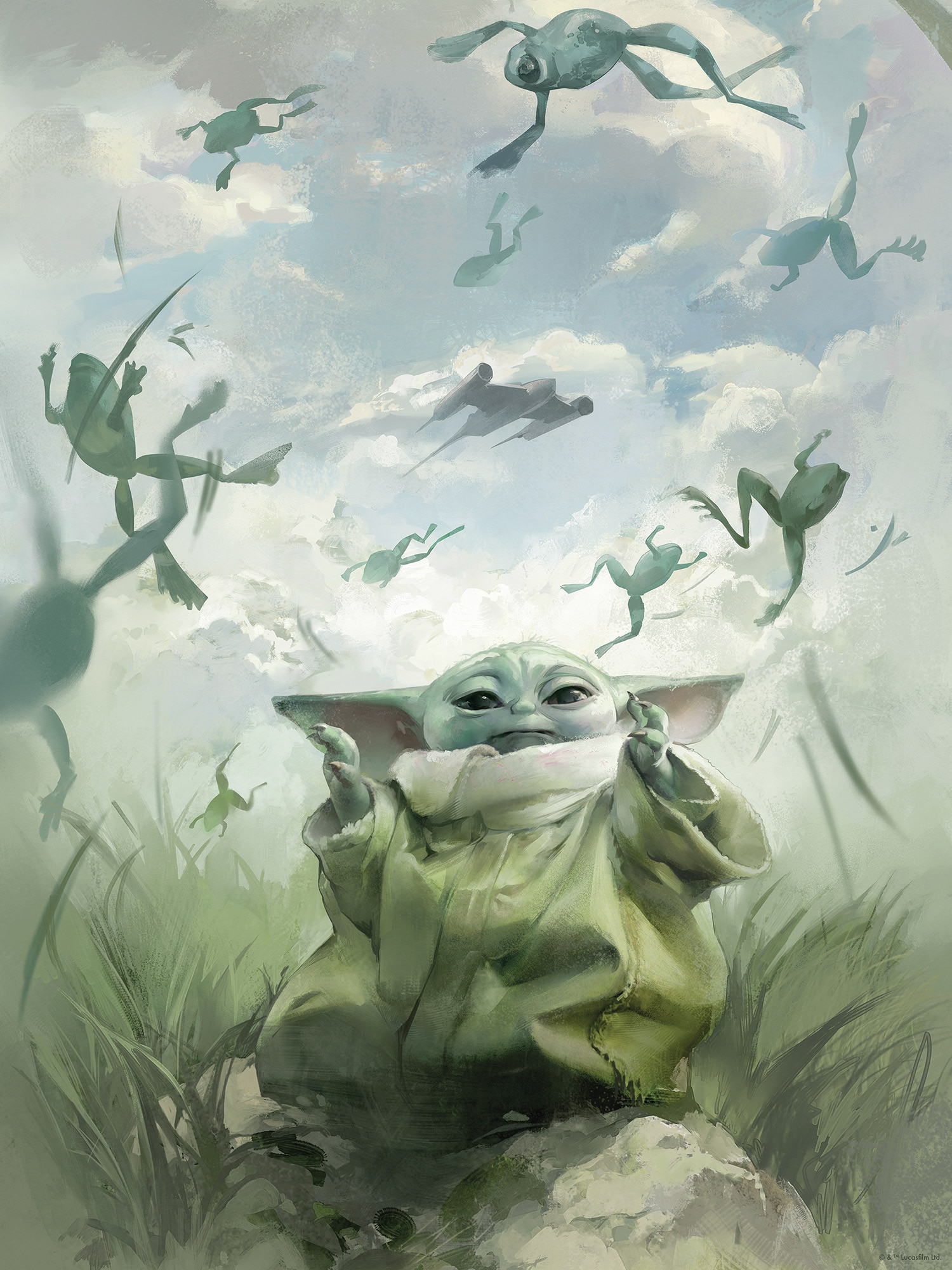 Komar Wandbild »Star Wars The Mandalorian Grogu Frogs«, Disney, (Set, 1 St.), 30 x 40 cm (Breite x Höhe) - Kinderzimmer, Dekoration