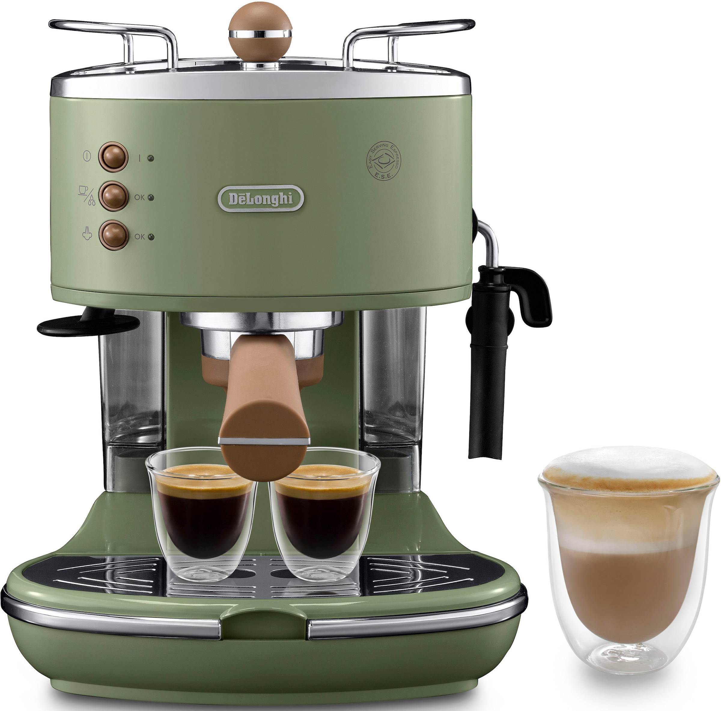 Espressomaschine »Icona Vintage ECOV 311.GR«, Siebträger, auch für Kaffeepads geeignet