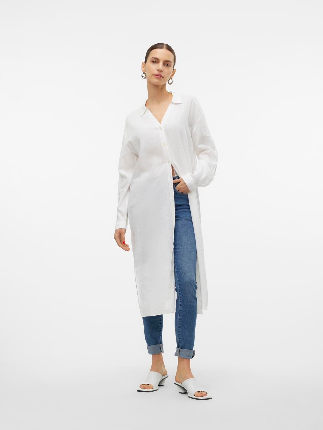 Vero Moda Hemdblusenkleid »VMLINN LOOSE CALF SHIRT WVN NOOS«