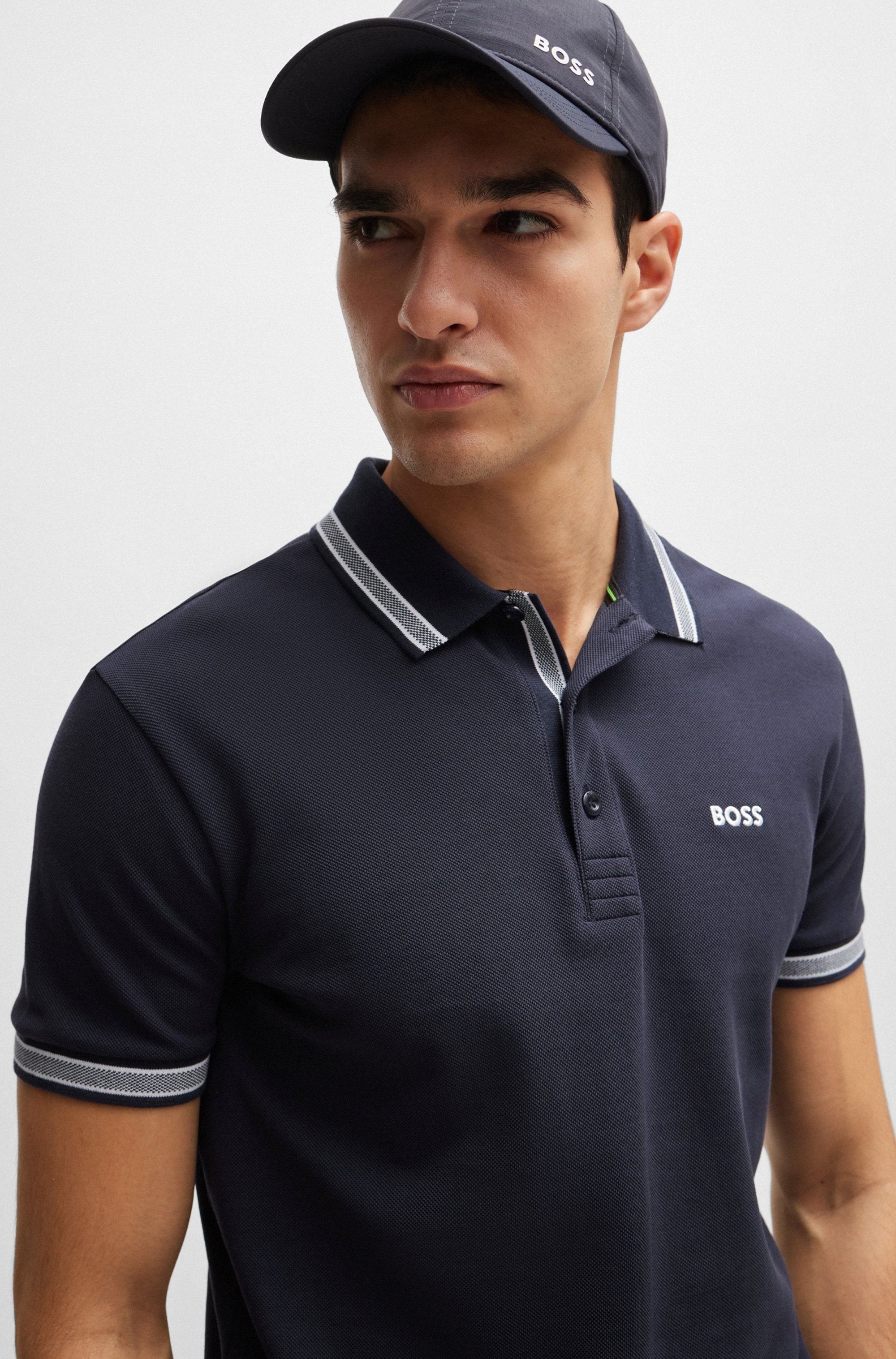 BOSS GREEN Poloshirt »Paddy«, mit kontrastfarbenen Streifen am Kragen