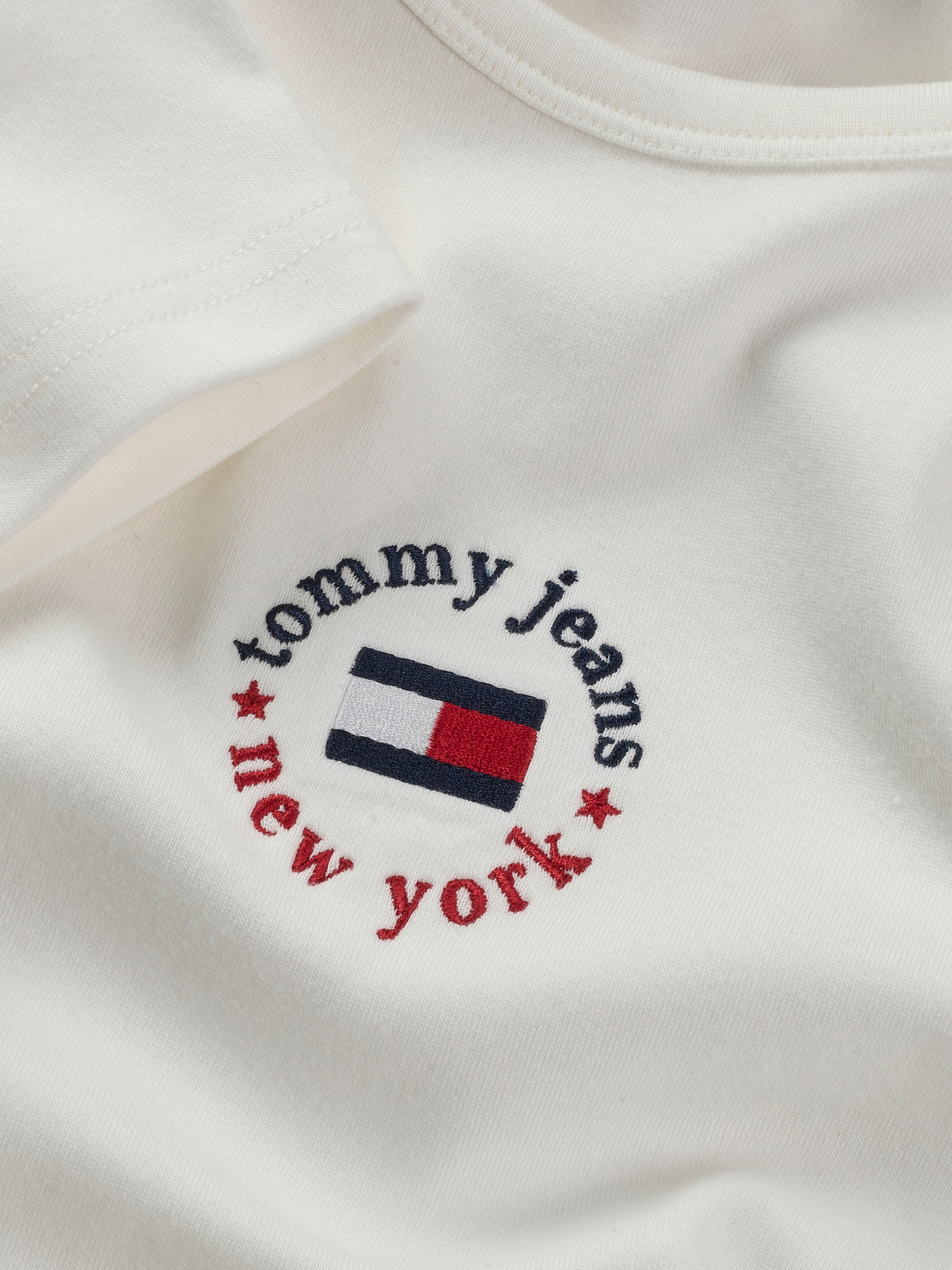 Tommy Jeans Jerseykleid »TJW BODYCON LOGO 2 DRESS«, mit Logostickerei, mit Kurzarm, in Midi-Länge