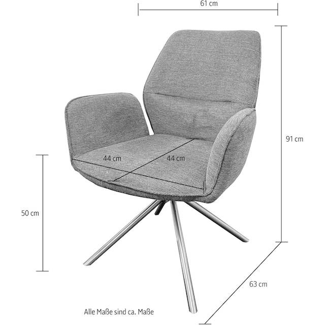 MCA furniture Esszimmerstuhl »GREYTON«, Chenille auf Rechnung kaufen