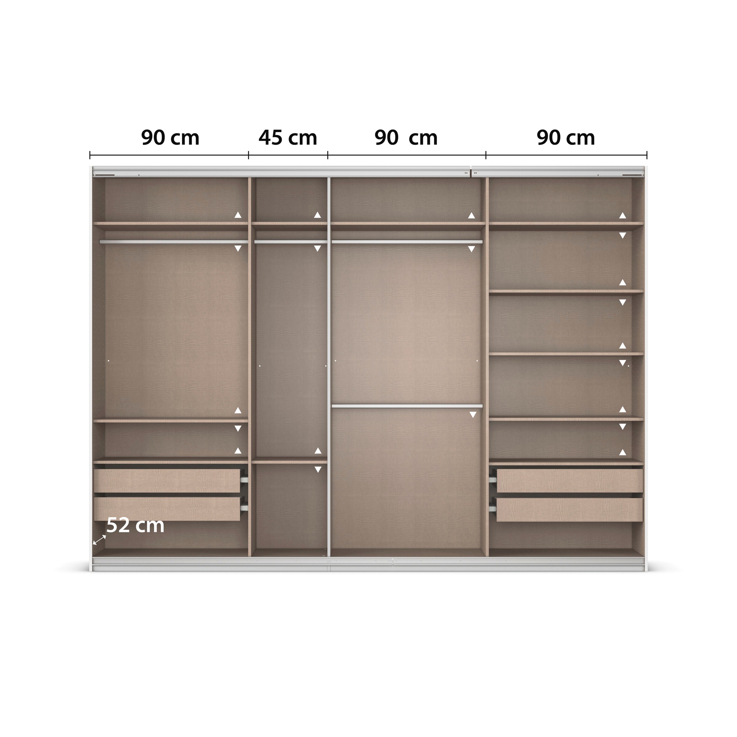 rauch Kleiderschrank »Schwebetürenschrank Garderobe Schrank TOP ANGEBOT Avola«, (in 3 verschiedenen Ausstattungen BASIC/CLASSIC/PREMIUM inkl. Spiegel), mit eleganten Zierleisten in Chrom, Schwarz oder Weiß MADE IN GERMANY