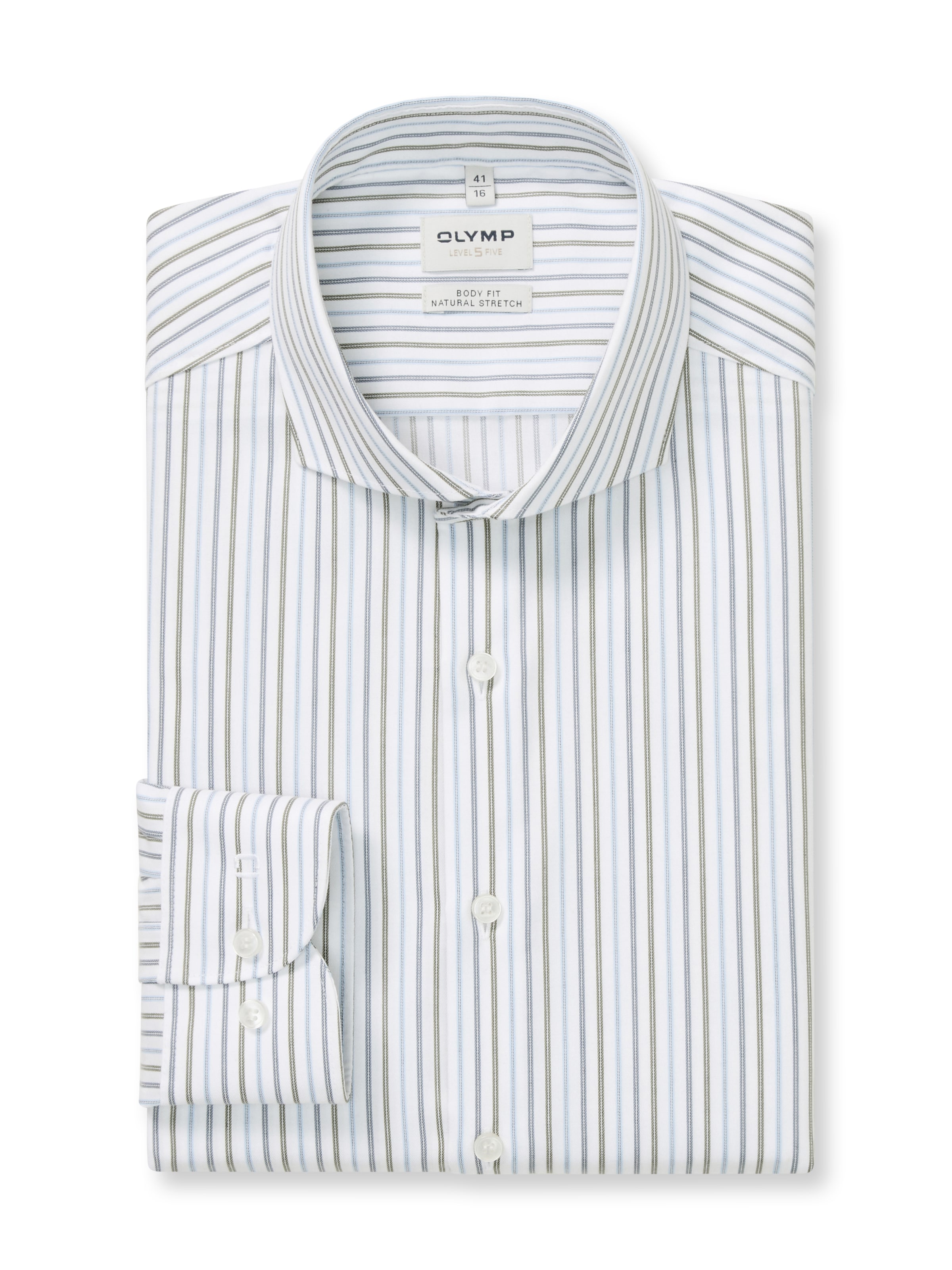 OLYMP Langarmhemd »Level Five« Businesshemd, body fit, Haifischkragen, gestreift