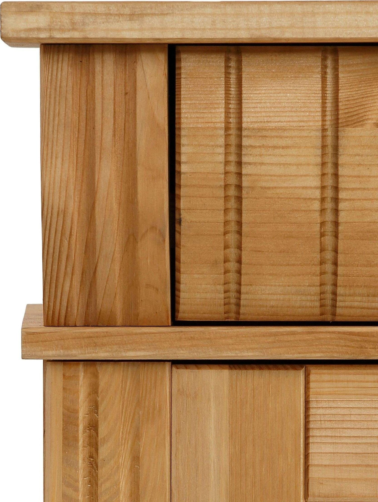 Home affaire Highboard »Teresa Mini-Vitrine mit Glastüren und 2 Schubkästen« Kommode, aus massiver Kiefer, Breite 84 cm, FSC®