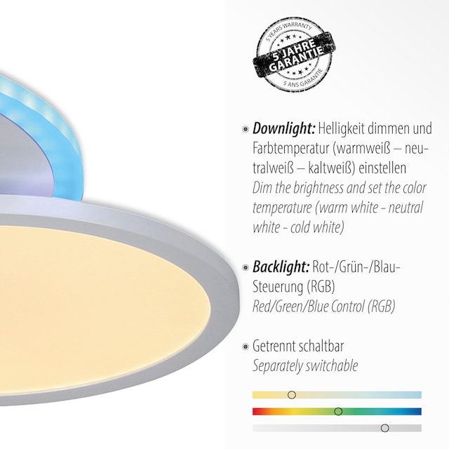 Leuchten Direkt Deckenleuchte »ARENDA«, 2 flammig-flammig, LED, CCT - tunable  white, RGB, dimmbar über Fernbedienung online kaufen | mit 3 Jahren XXL  Garantie