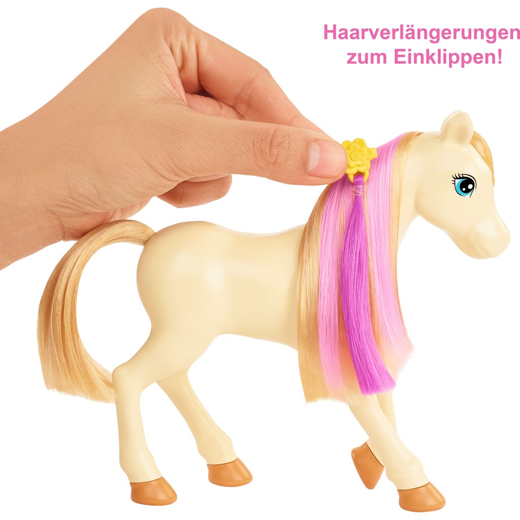Barbie Anziehpuppe »Reiterin«, (Set), inkl. Pferd und Fohlen mit Farbwechsel-Mähne