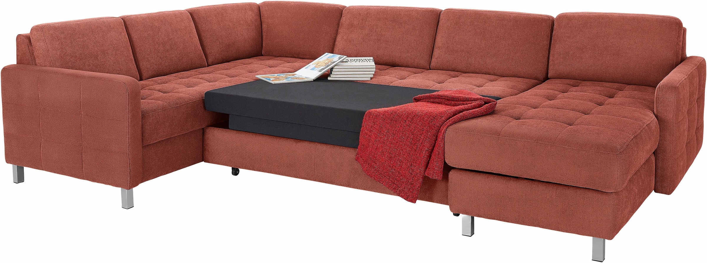 sit&more Wohnlandschaft Pablo U-Form, wahlweise mit Bettfunktion und Bettkasten