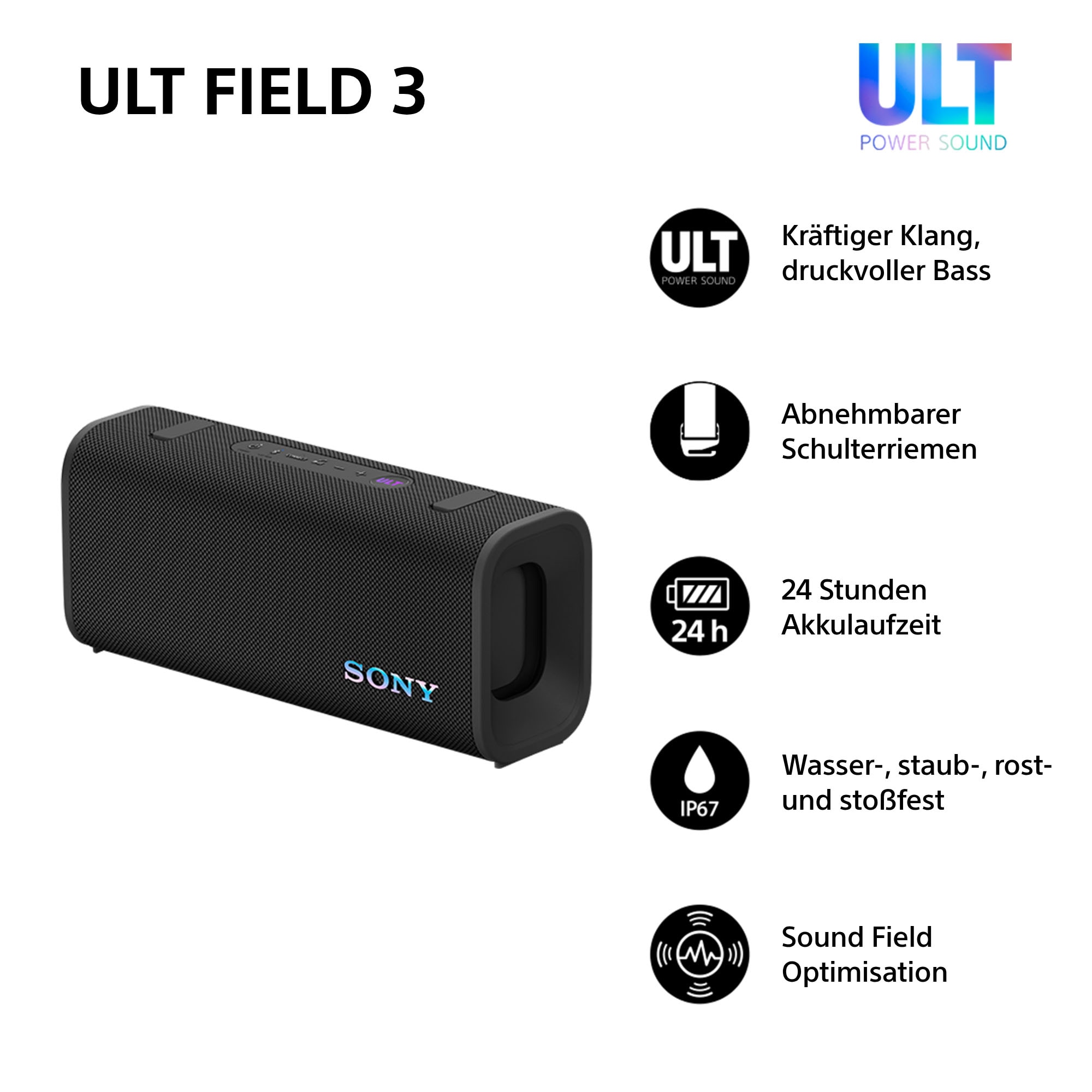 Sony Bluetooth-Lautsprecher »ULT Field 3«, SRS-ULT30B