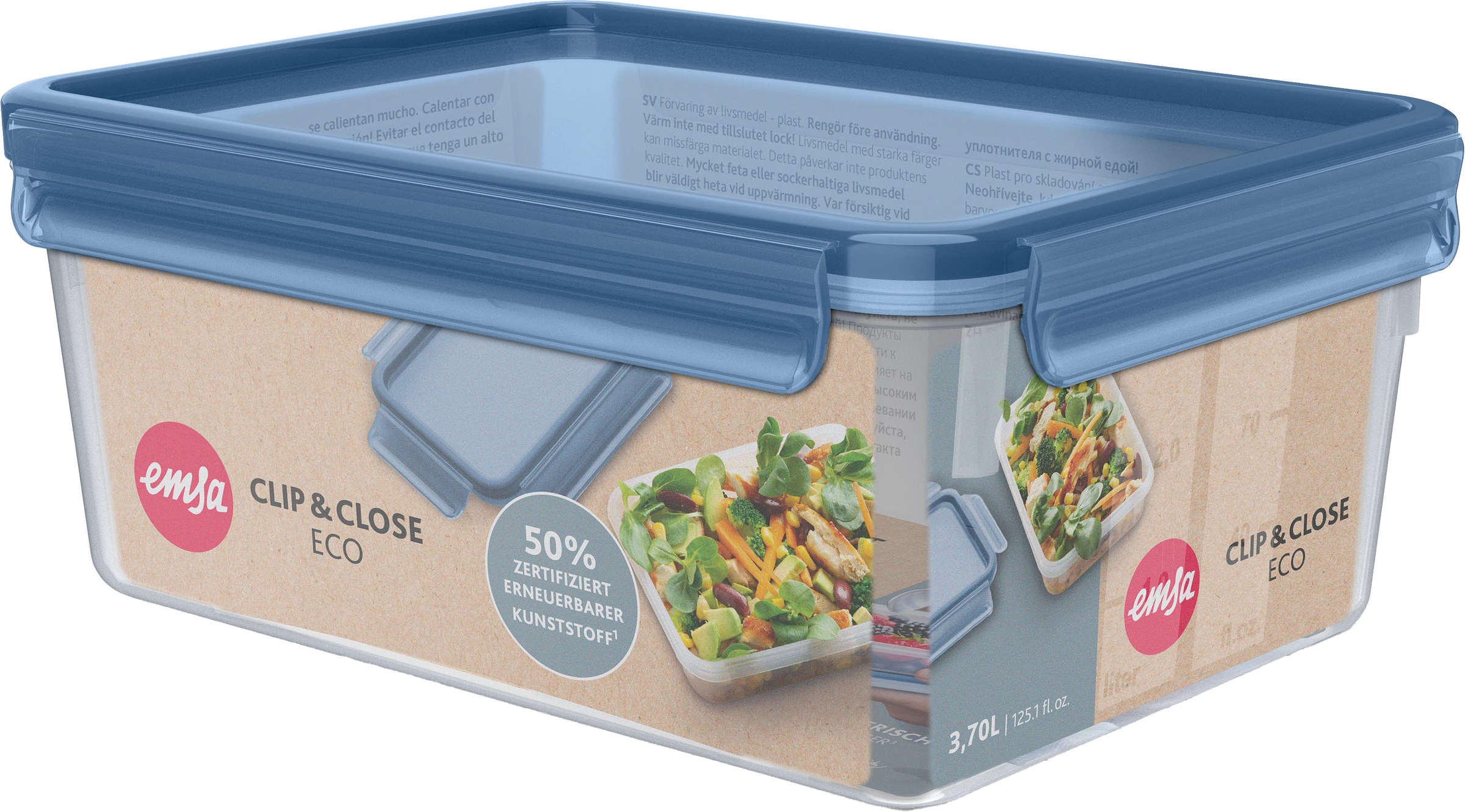 Emsa Frischhaltedose »Clip & Close Eco«, (1 tlg.), 100% dicht, mikrowellen-/spülmaschinen-/gefriergeeignet