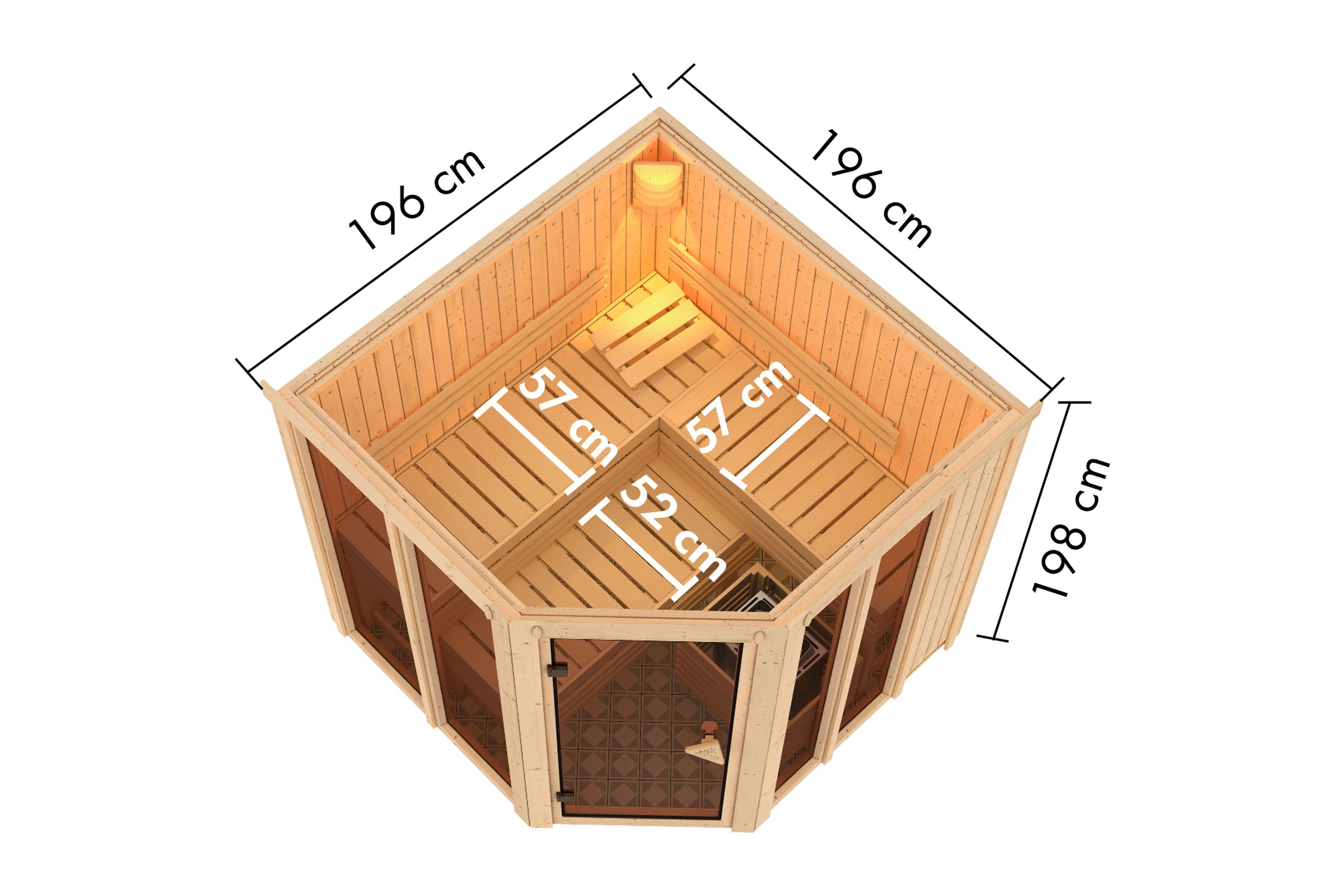 Karibu Sauna »"Airia" naturbelassen« aus hochwertiger nordischer Fichte