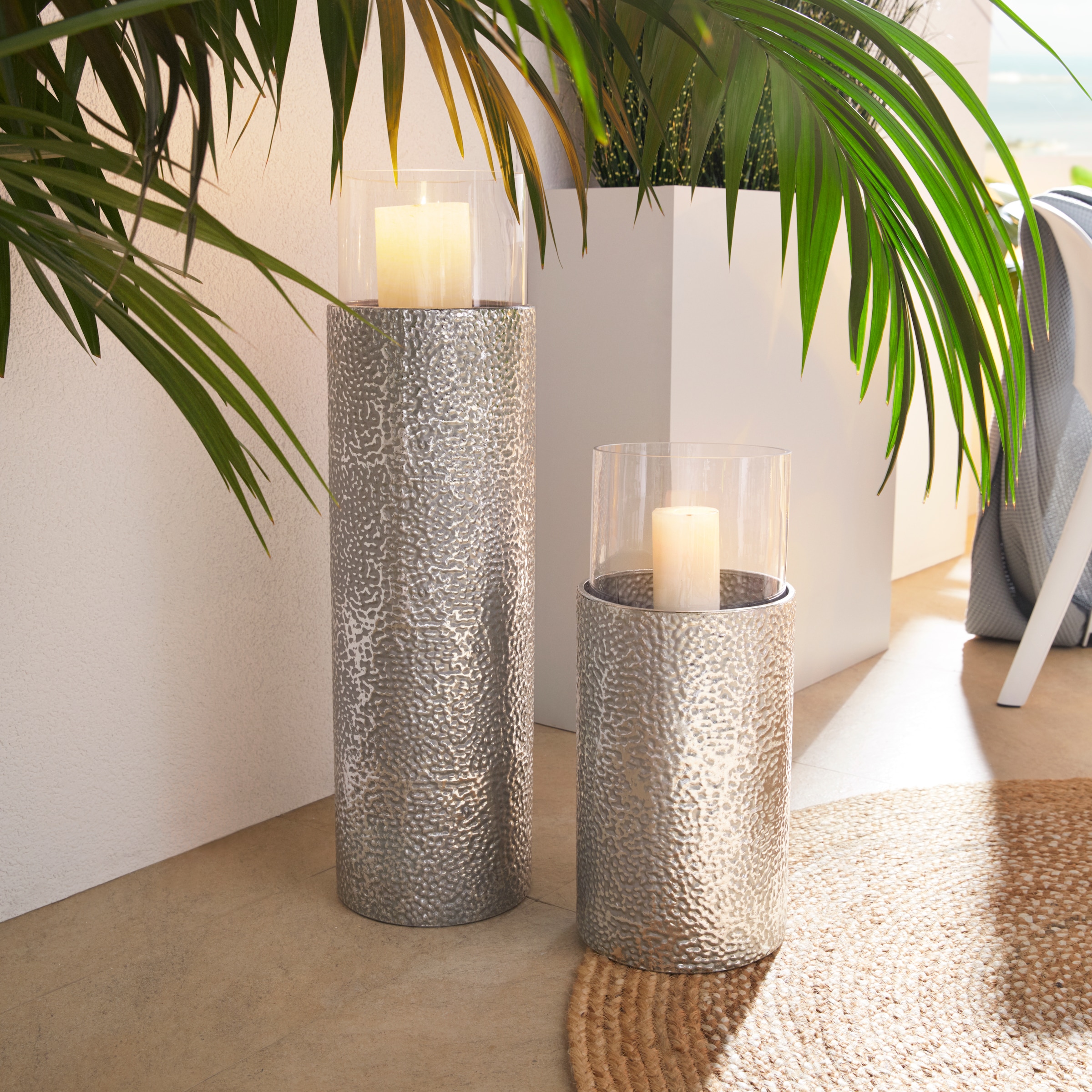 OTTO home Windlicht Bodenwindlicht, aus Metall, mit Glaseinsatz, ideal für Stumpenkerzen