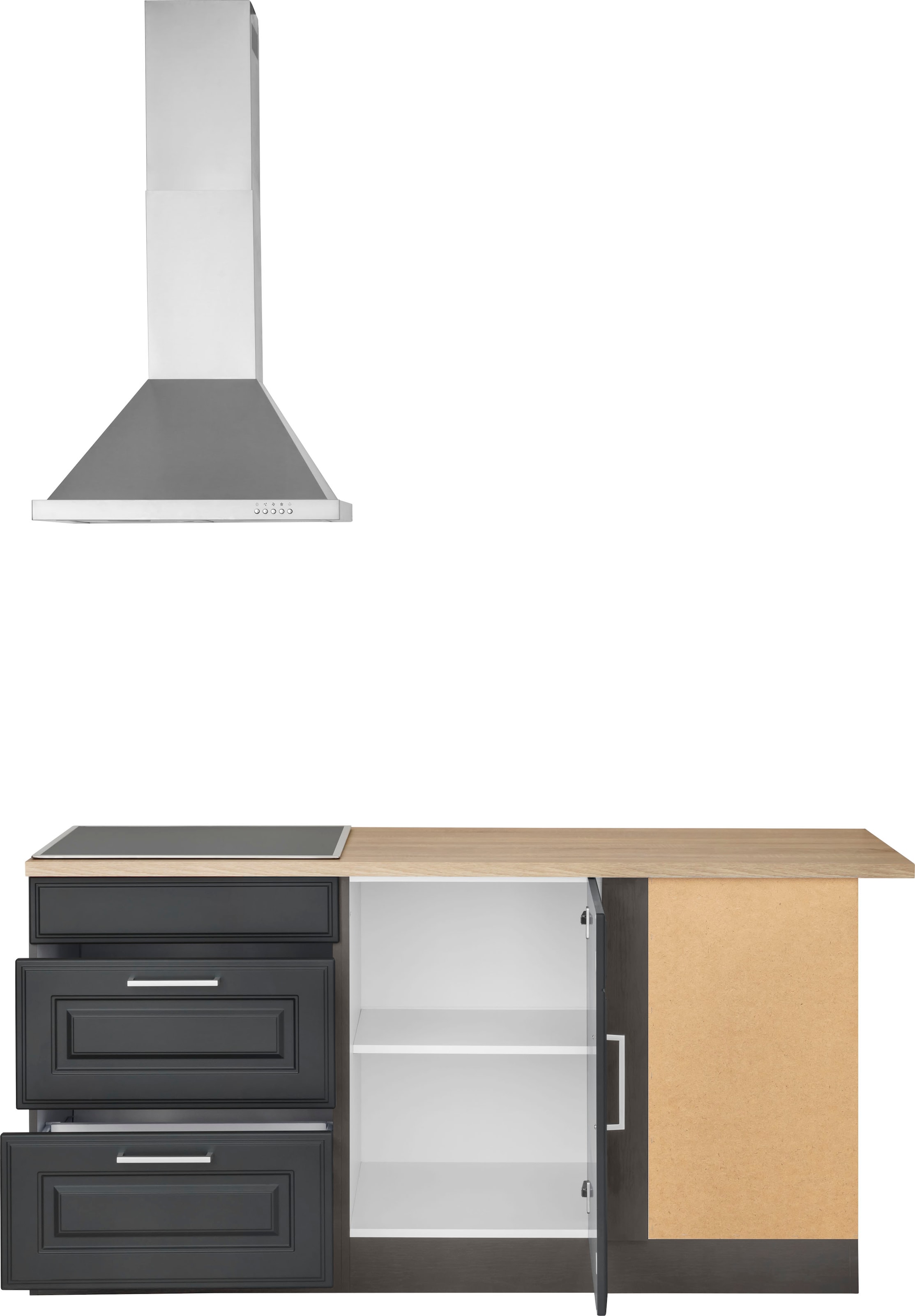 KOCHSTATION Winkelküche »KS-Stockholm« mit E-Geräten,260 x 170 cm, mit hochwertigen MDF Fronten