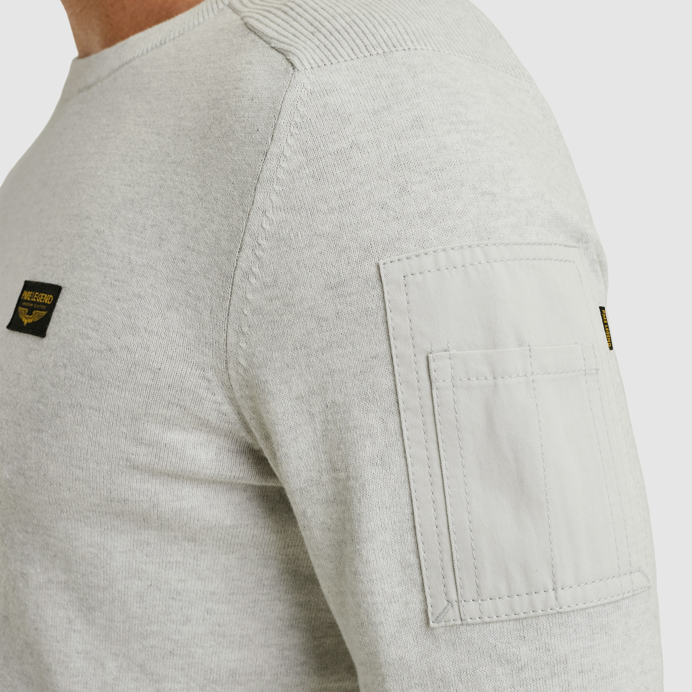 PME LEGEND Rundhalspullover, mit Logo Stickerei