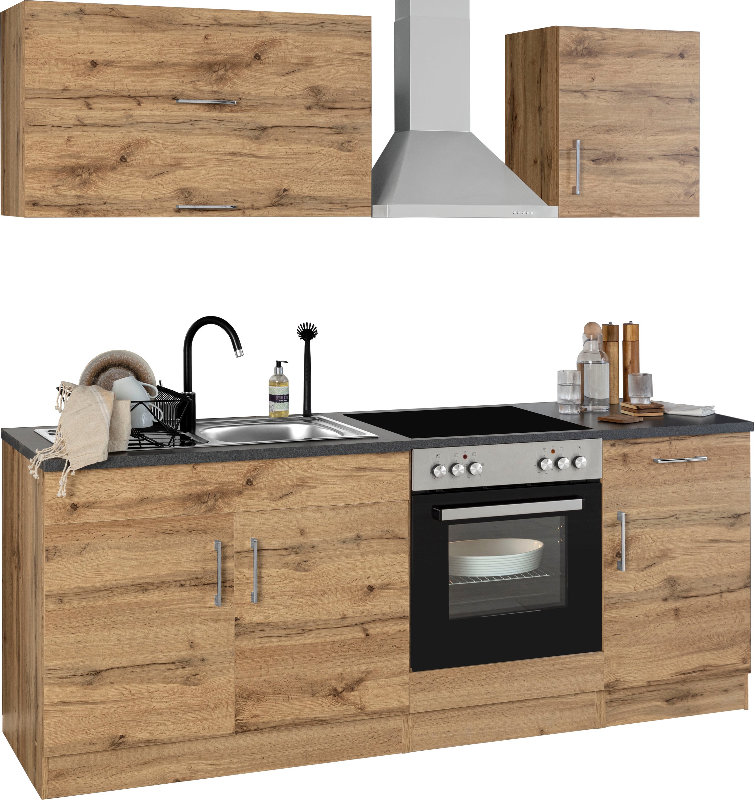 KOCHSTATION Küchenzeile »KS-Colmar« ohne E-Geräte, Breite 210 cm