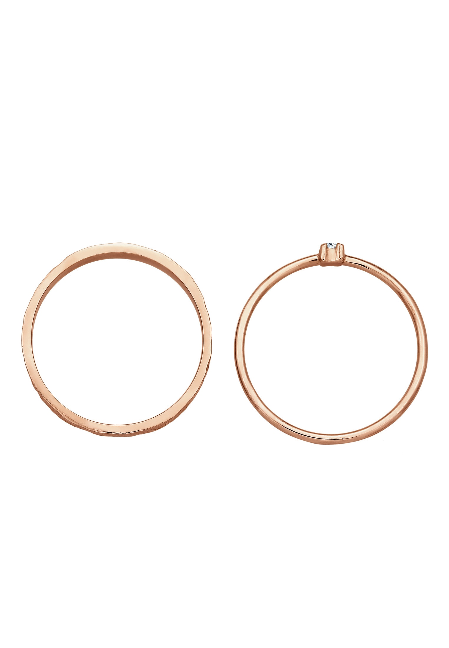 Elli Ring-Set »Ring Stapelring Kristall Solitär Bandring Set 925 Silber«