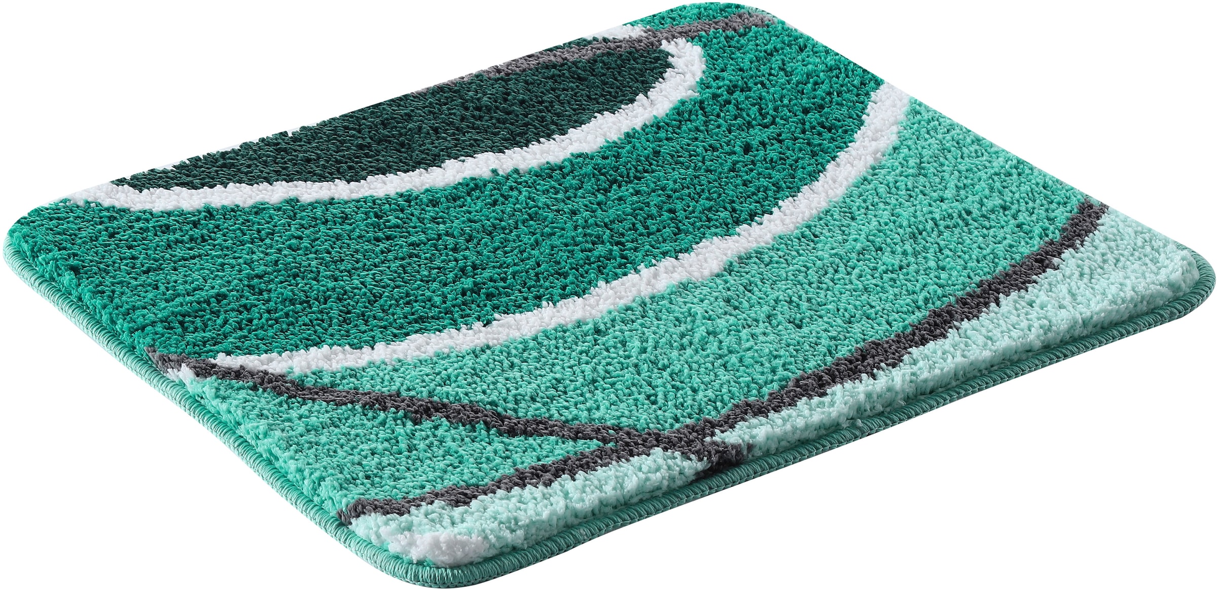 OTTO home Badematte »Juna mit Muster, Badvorleger, Badezimmer Teppich, Duschvorleger« Höhe 20 mm rutschhemmend beschichtet strapazierfähig besonders weich, Design, Badematten, Badteppich