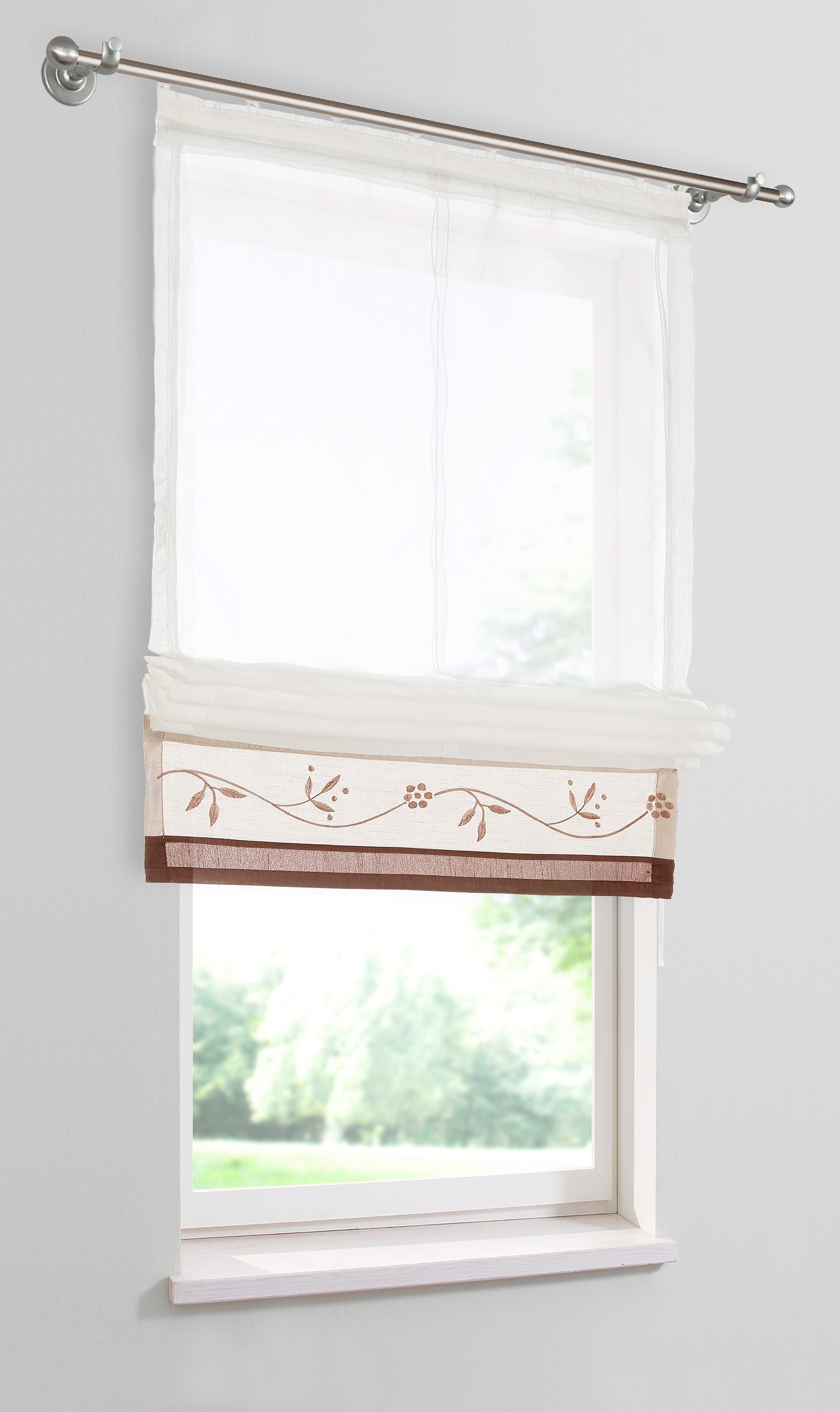 my home Raffrollo »Sorel«, mit Polyester Klettband, Transparent, Bestickt