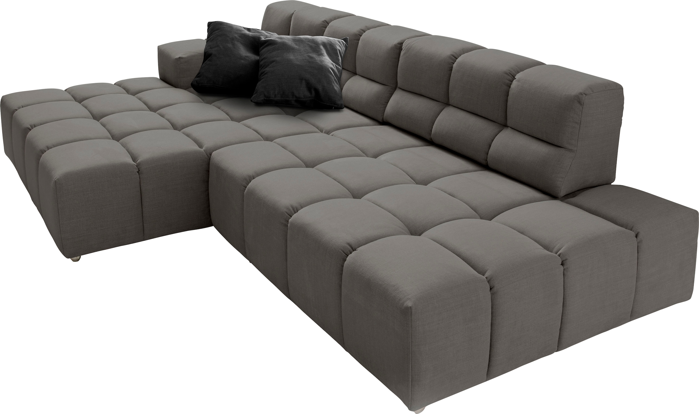 designwerk Ecksofa »Temple, Designsofa trifft hohen Sitzkomfort, L-Form«, Recamiere links oder rechts, mit Sitztiefenverstellung