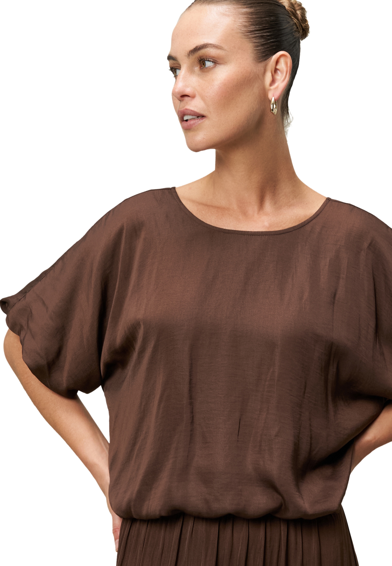 Zero Satinbluse »Satinbluse mit Ballonärmeln«