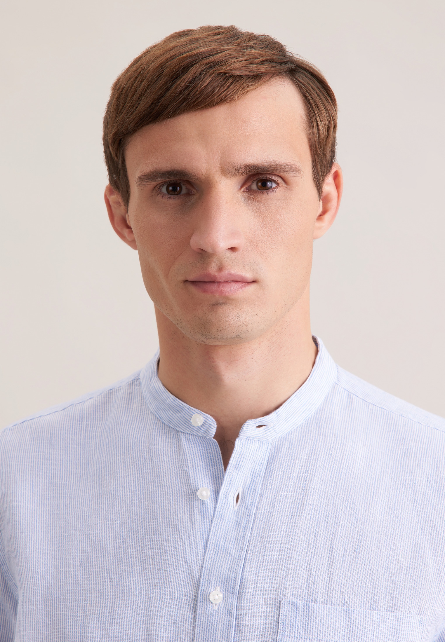 seidensticker Leinenhemd »Schwarze Rose« Regular 1/1 Stehkragen Gestreift