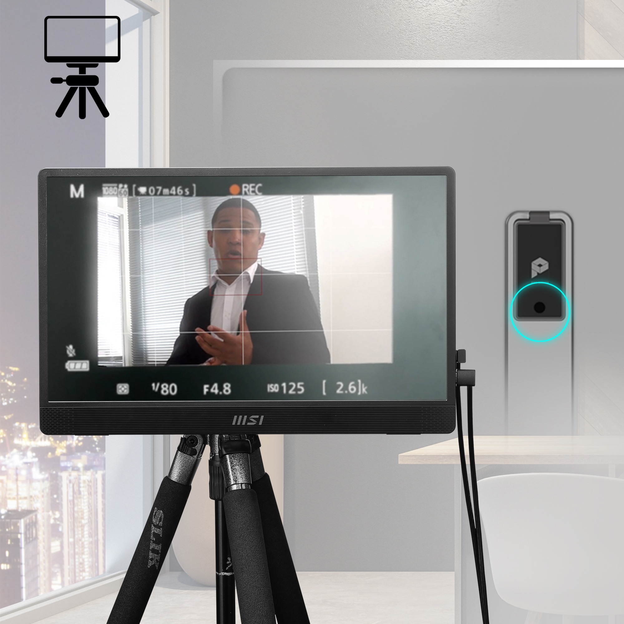 MSI LED-Monitor »PRO MP161« 40 cm/16 ″  1920 x 1080 px Full HD 4 Reaktionszeit 60 Hz 2 Jahre Herstellergarantie, USB-C