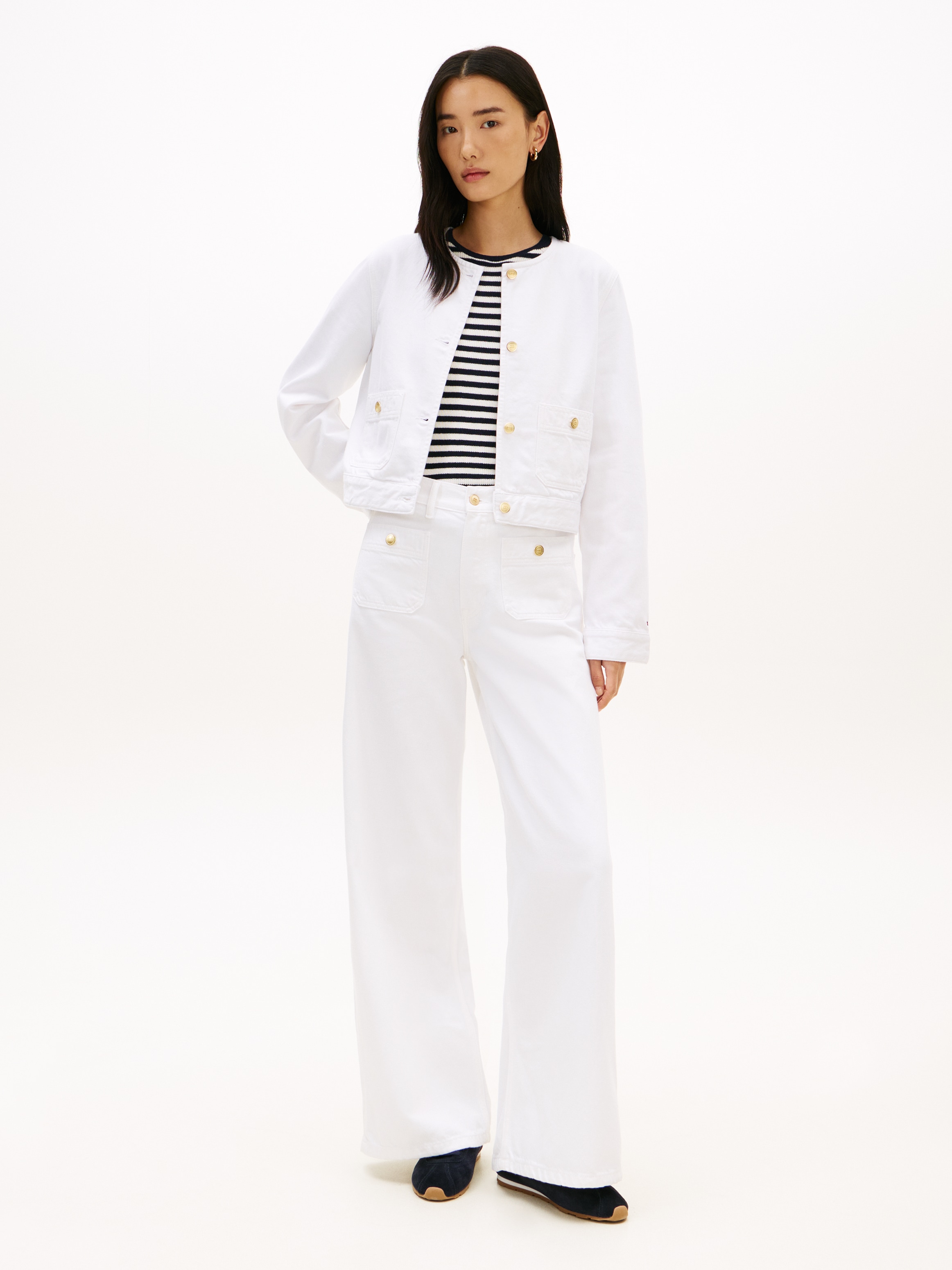 Tommy Hilfiger Outdoorjacke »DNM CLR LADY JACKET LS« mit Zierknöpfen