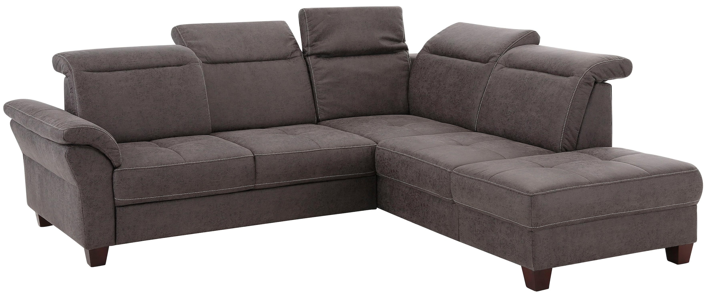 Home affaire Ecksofa »Solvei L-Form«, wahlweise auch mit Kopfteilverstellung und Bettfunktion, Federkern