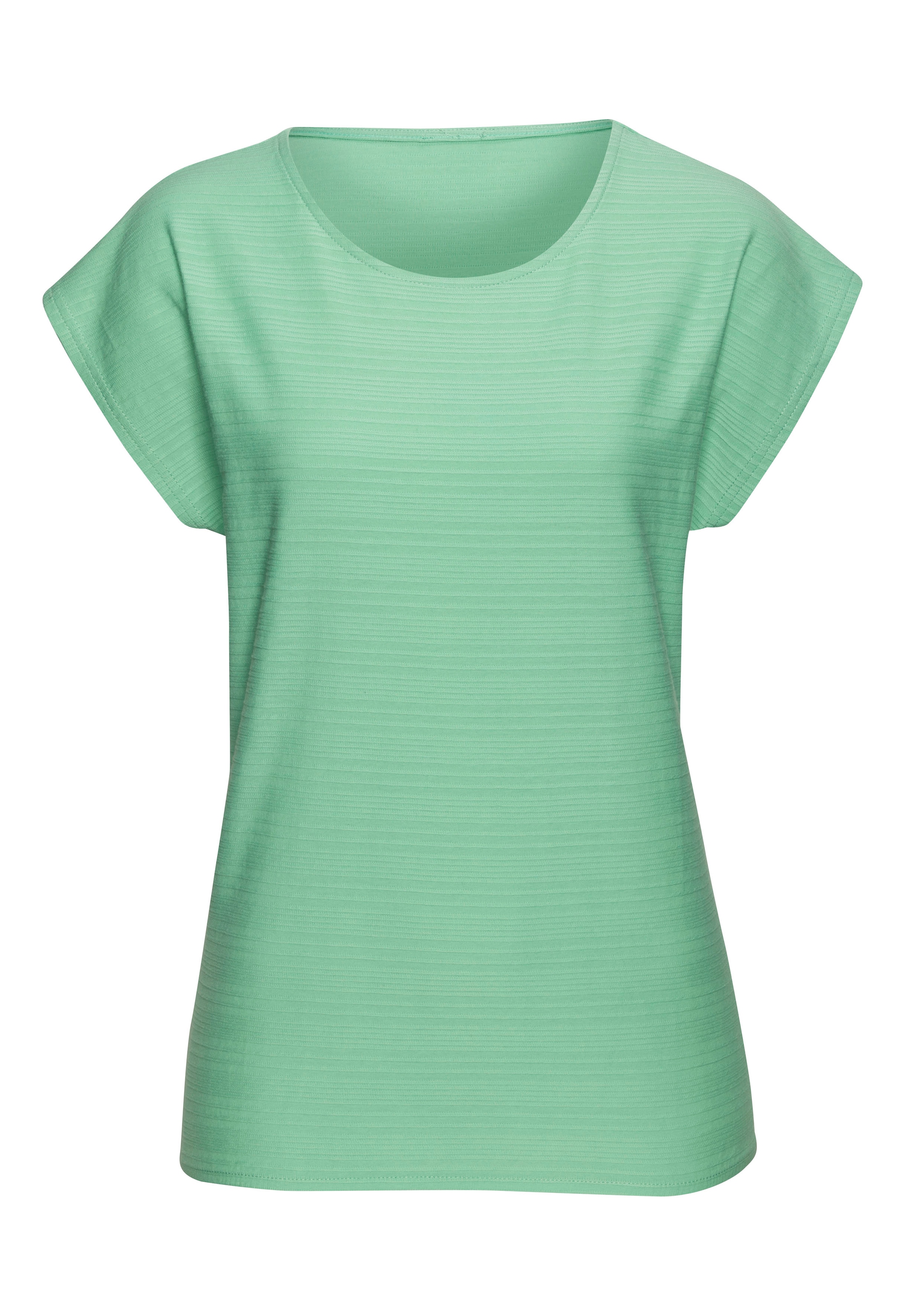 Vivance T-Shirt »mit modischer Streifenstruktur«, (Packung), aus weicher Baumwoll-Qualität