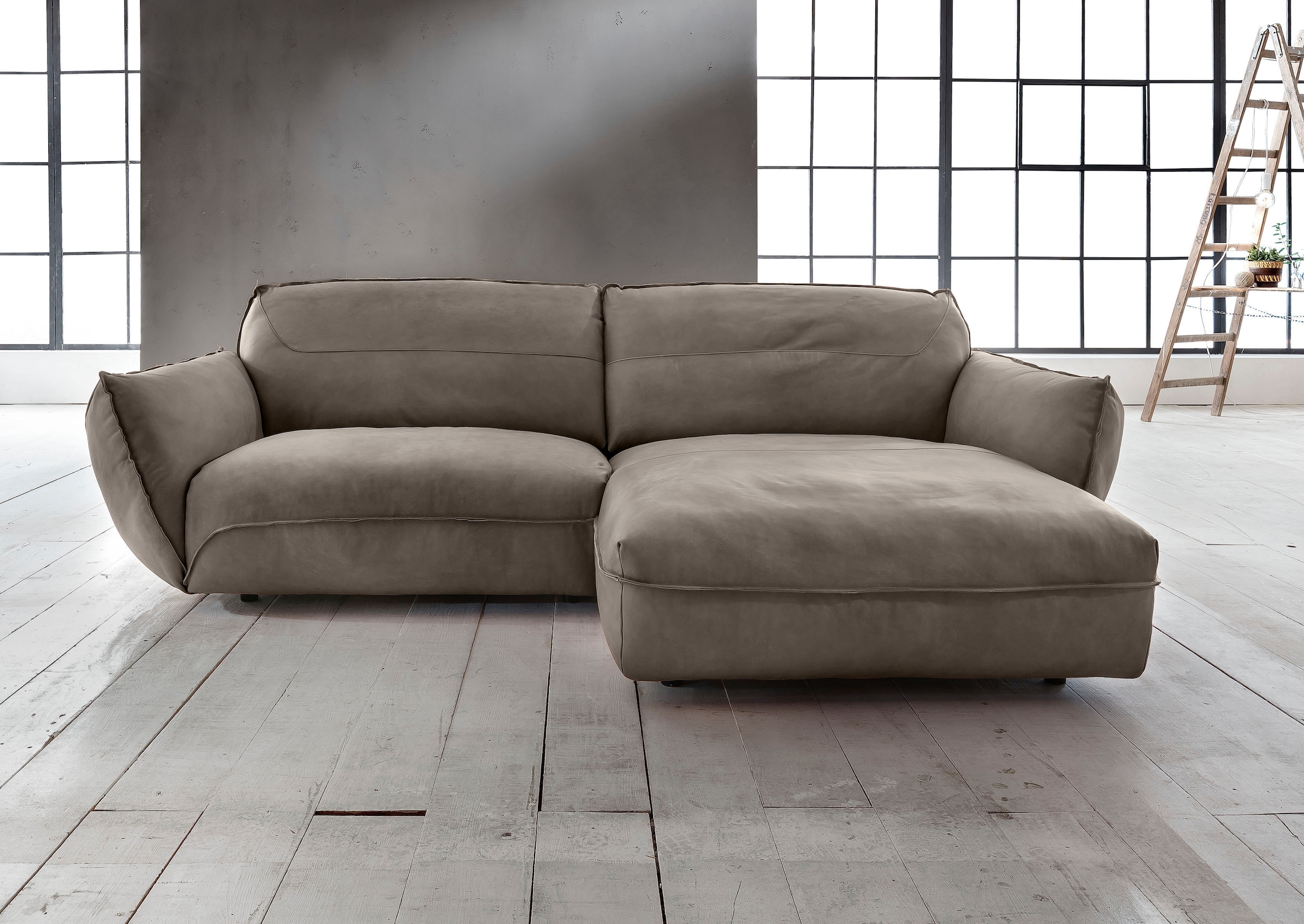 Ecksofa »Be Type Be Chilled, L-Form«, in 2 Breiten mit stylischer und offener Nahtführung