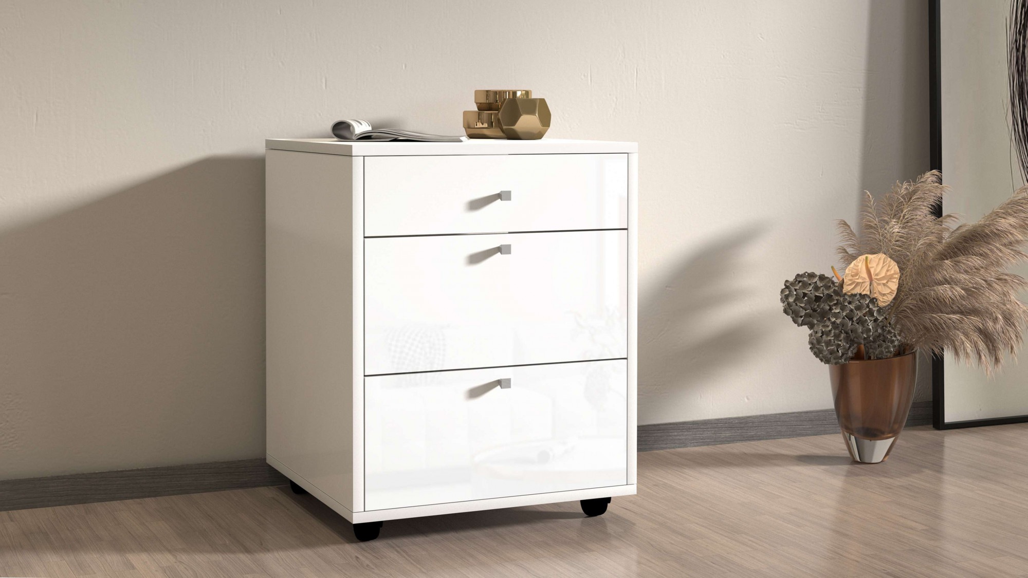 Home affaire Rollcontainer »ESSE« 1 Stk. tlg. mit 3 Schubladen, Schreibtischcontainer, Höhe 61 cm